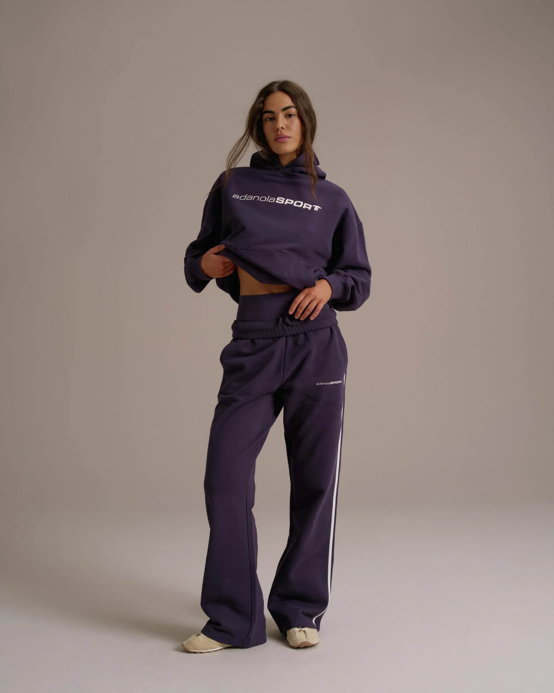 90s Sport Oversized Hoodie - Dark Plum - Image 3