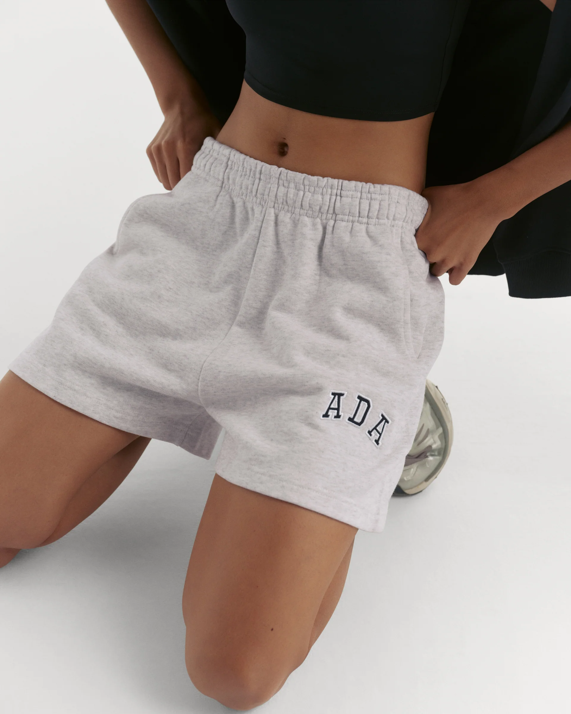ADA Sweat Shorts - Light Grey Melange - Image 4