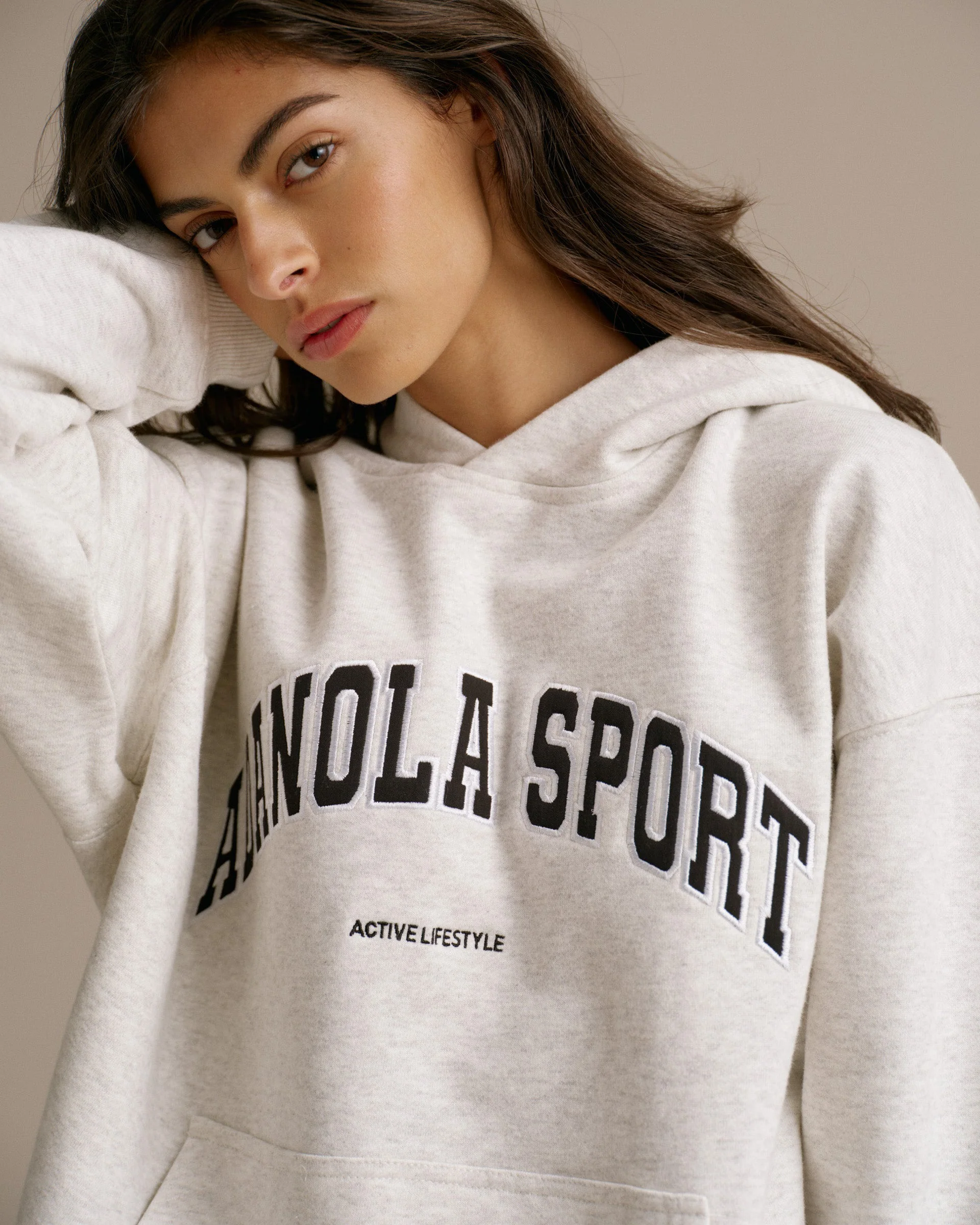 AS Oversized Hoodie - Light Grey Melange - Image 3