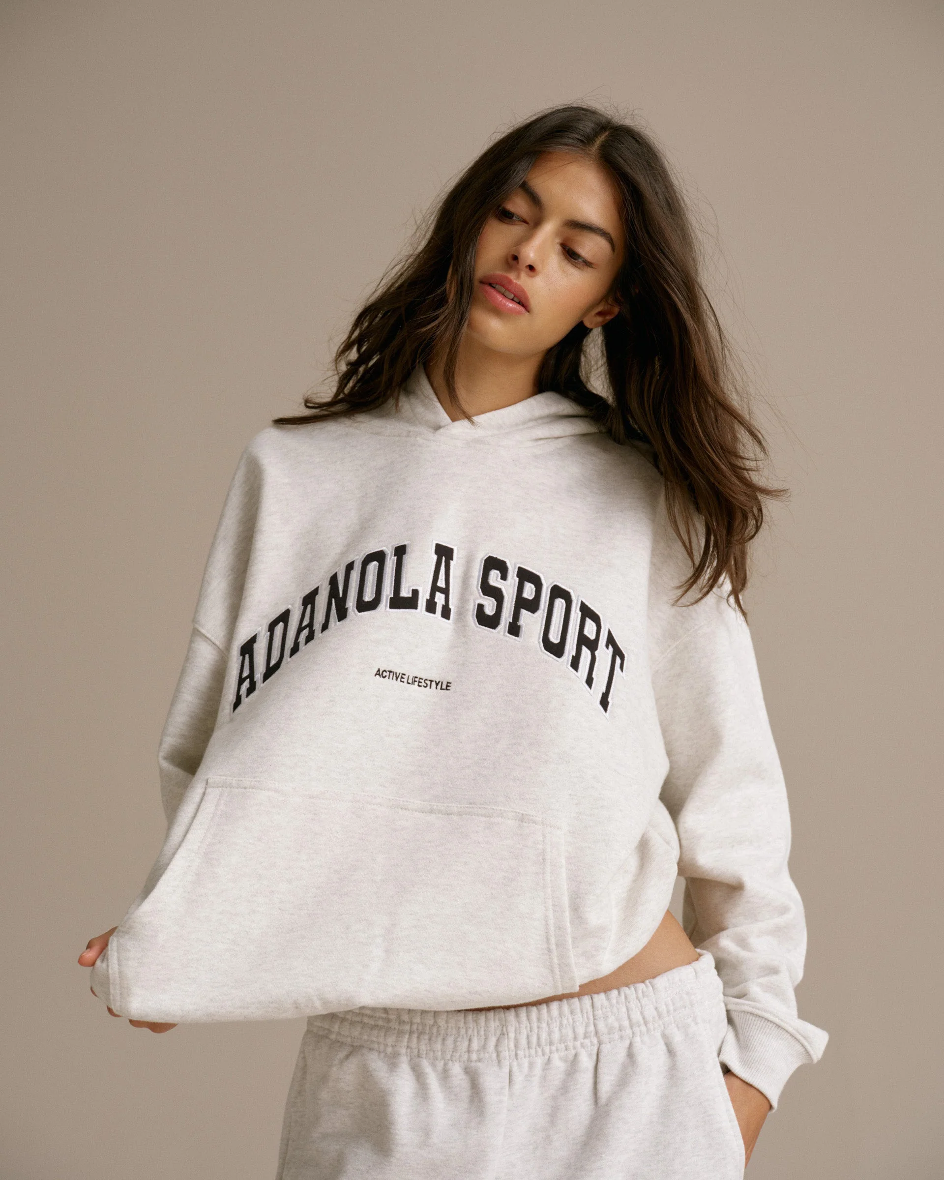 AS Oversized Hoodie - Light Grey Melange - Image 5