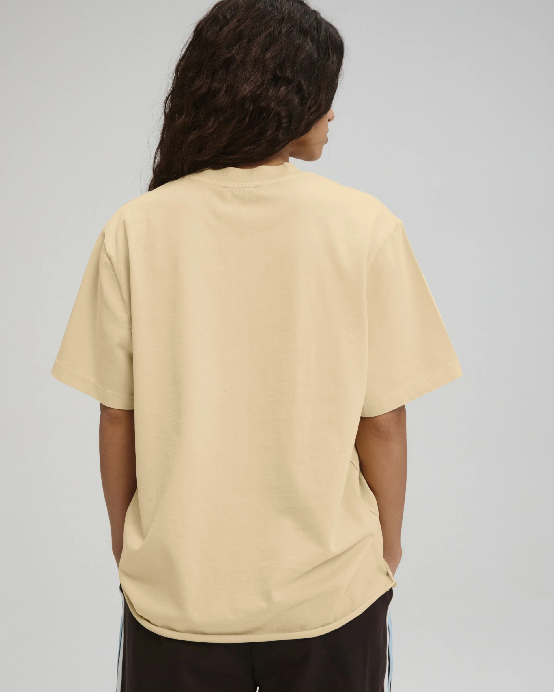 AS Stitch Washed Short Sleeve Oversized T-shirt - Caramel Beige/Marshmallow White - Image 2
