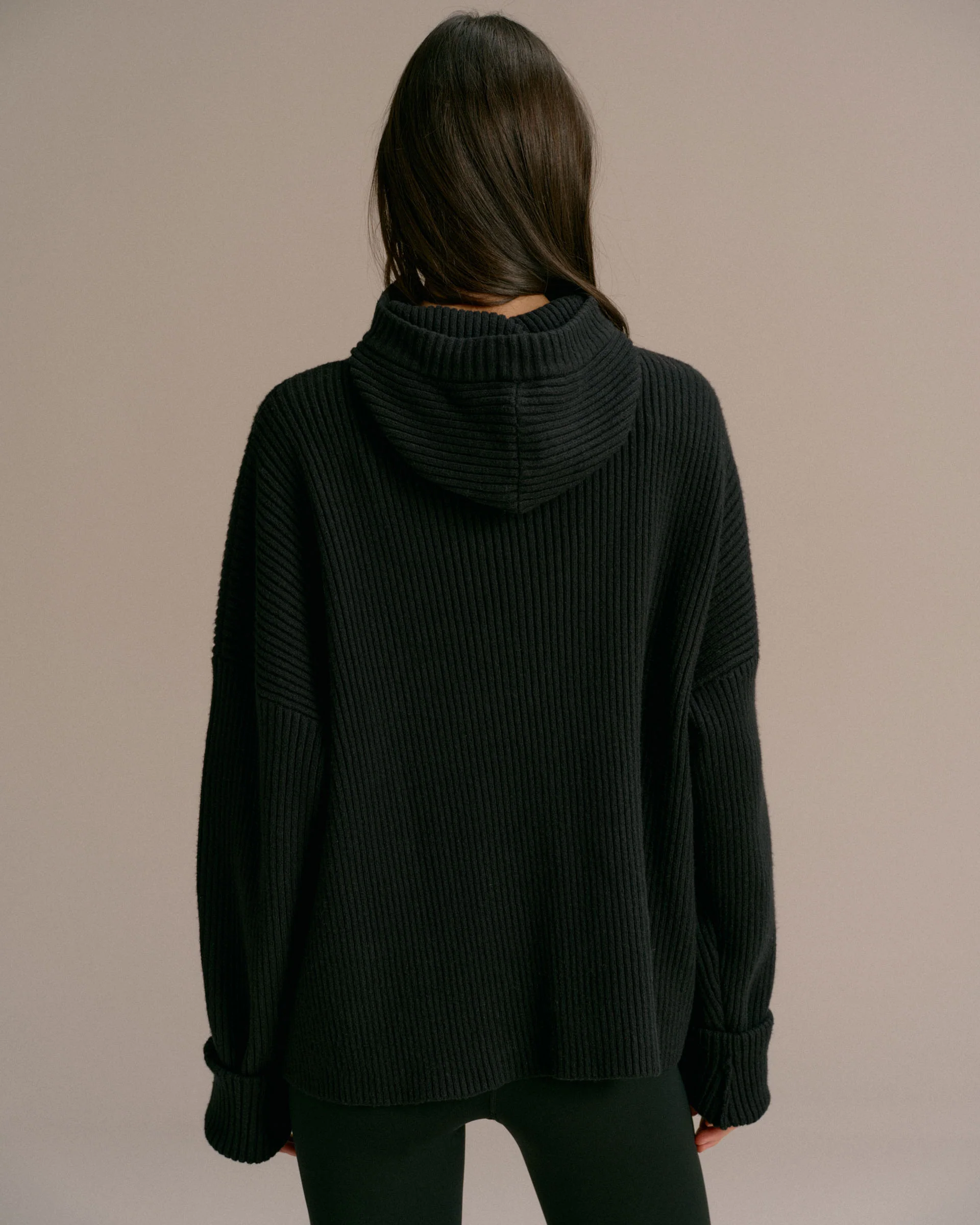 Balaclava Knit Hoodie - Black - Image 2