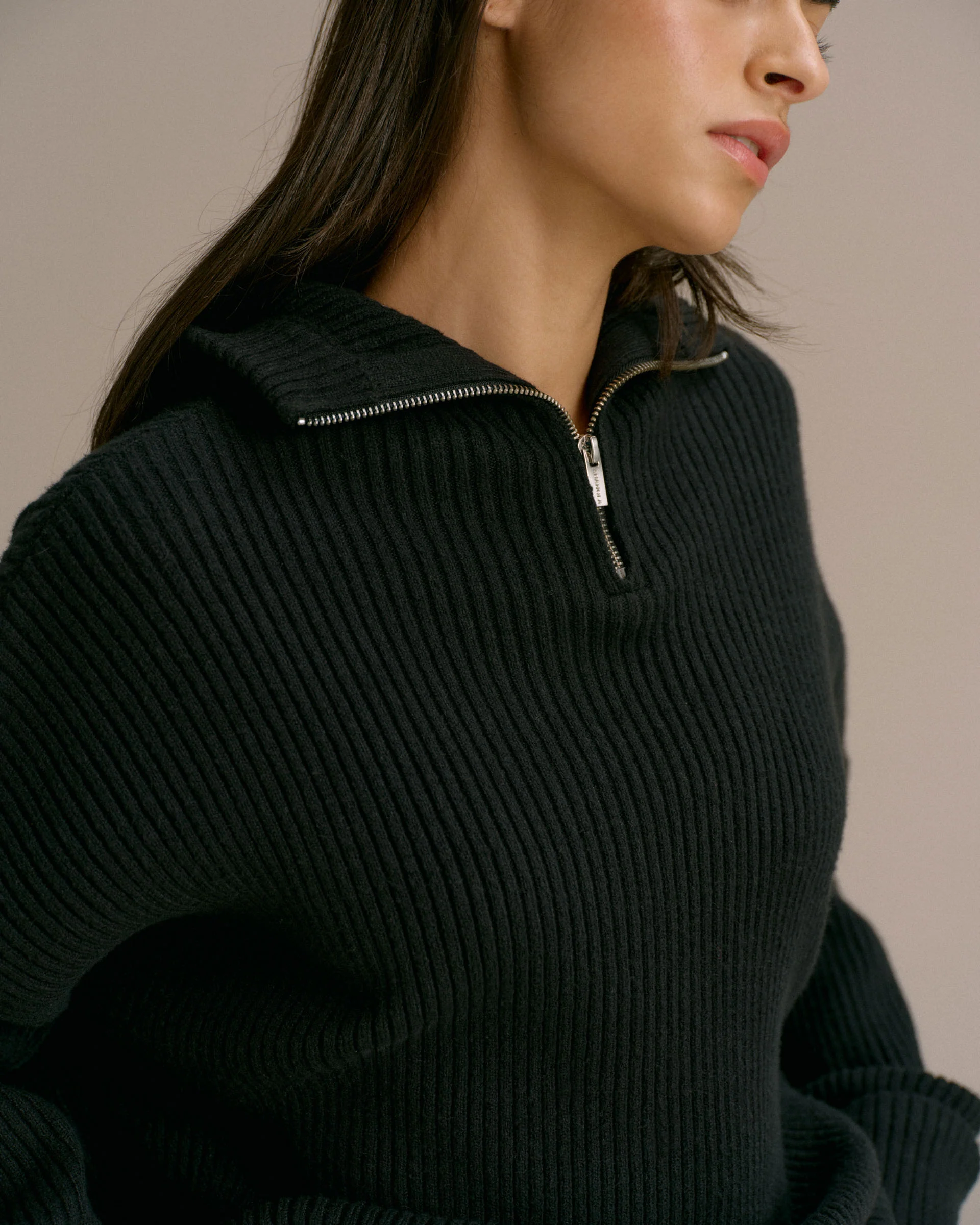 Balaclava Knit Hoodie - Black - Image 4