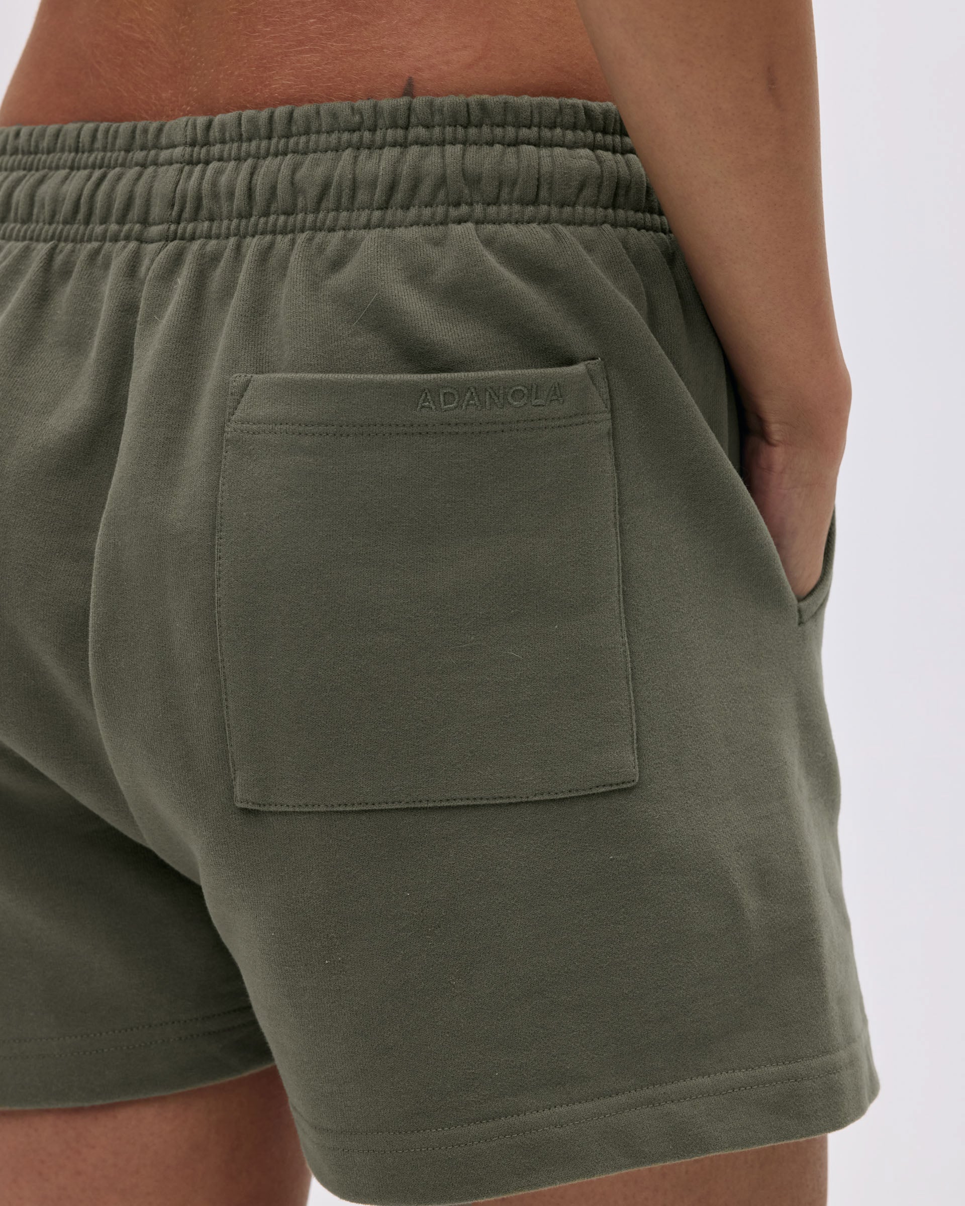 Branded Sweat Shorts - Olive Green - Image 3