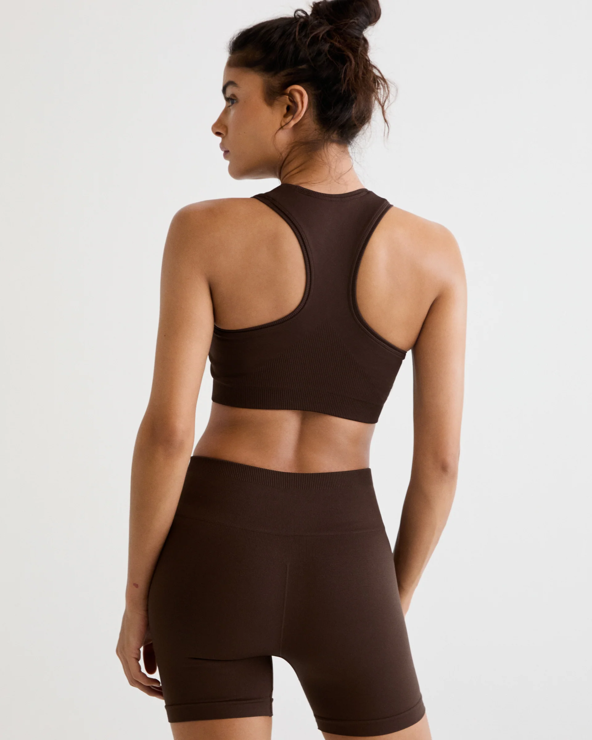 Classic Seamless Racer Back Bra - Chocolate Brown - Image 3