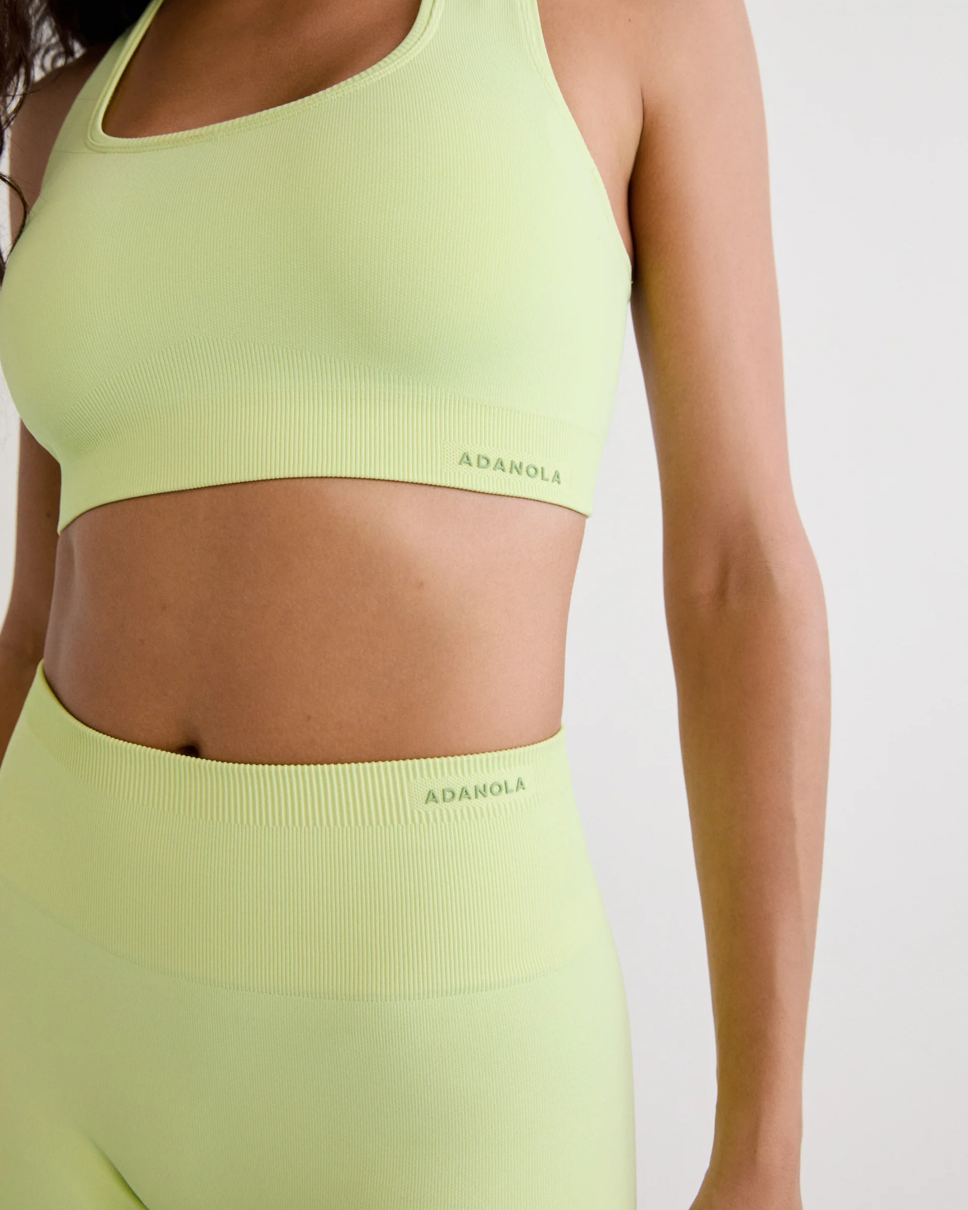 Classic Seamless Racer Back Bra - Washed Lime Green - Image 4