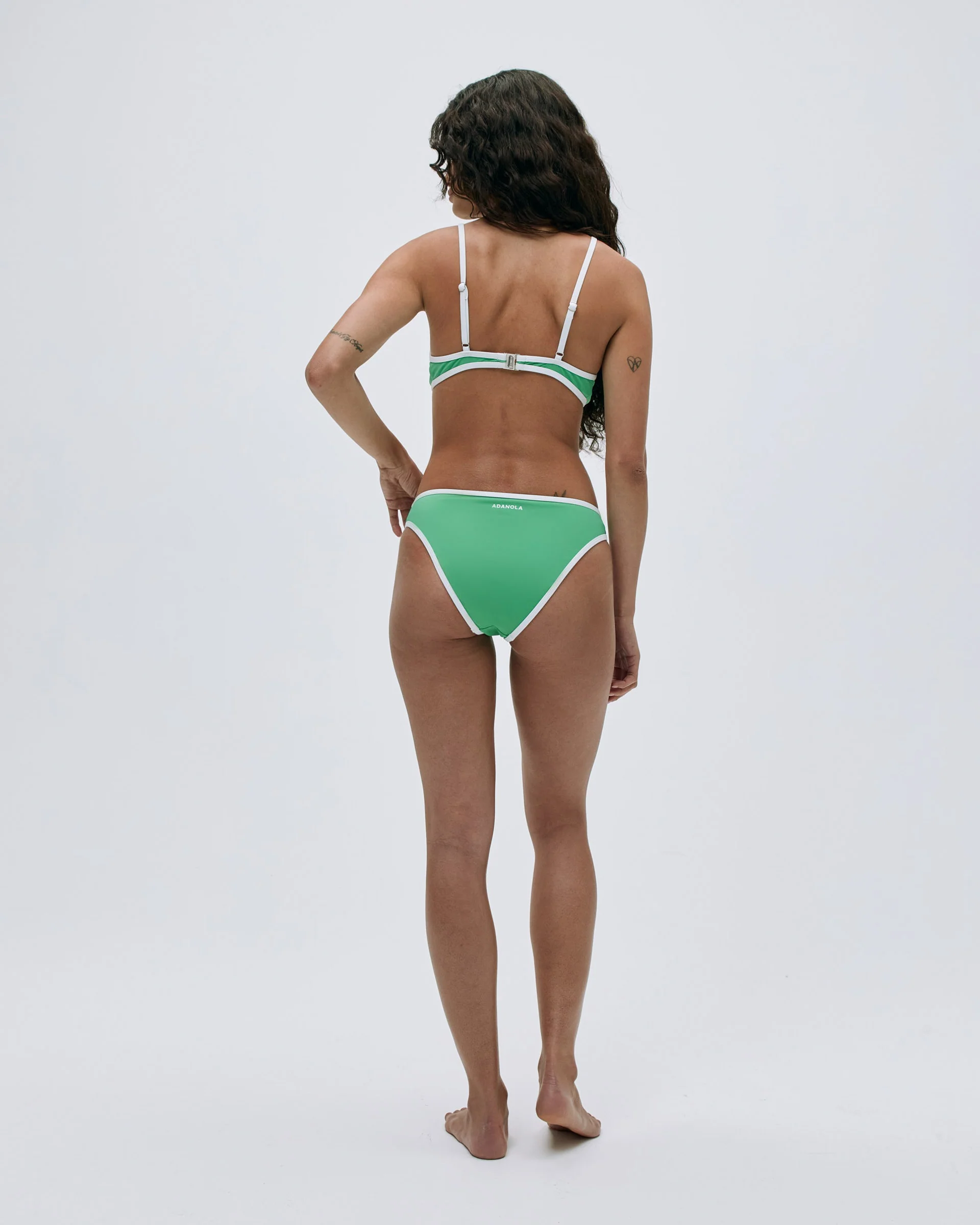 Contrast Bikini Bottom - Jade Green/ Marshmallow White - Image 3