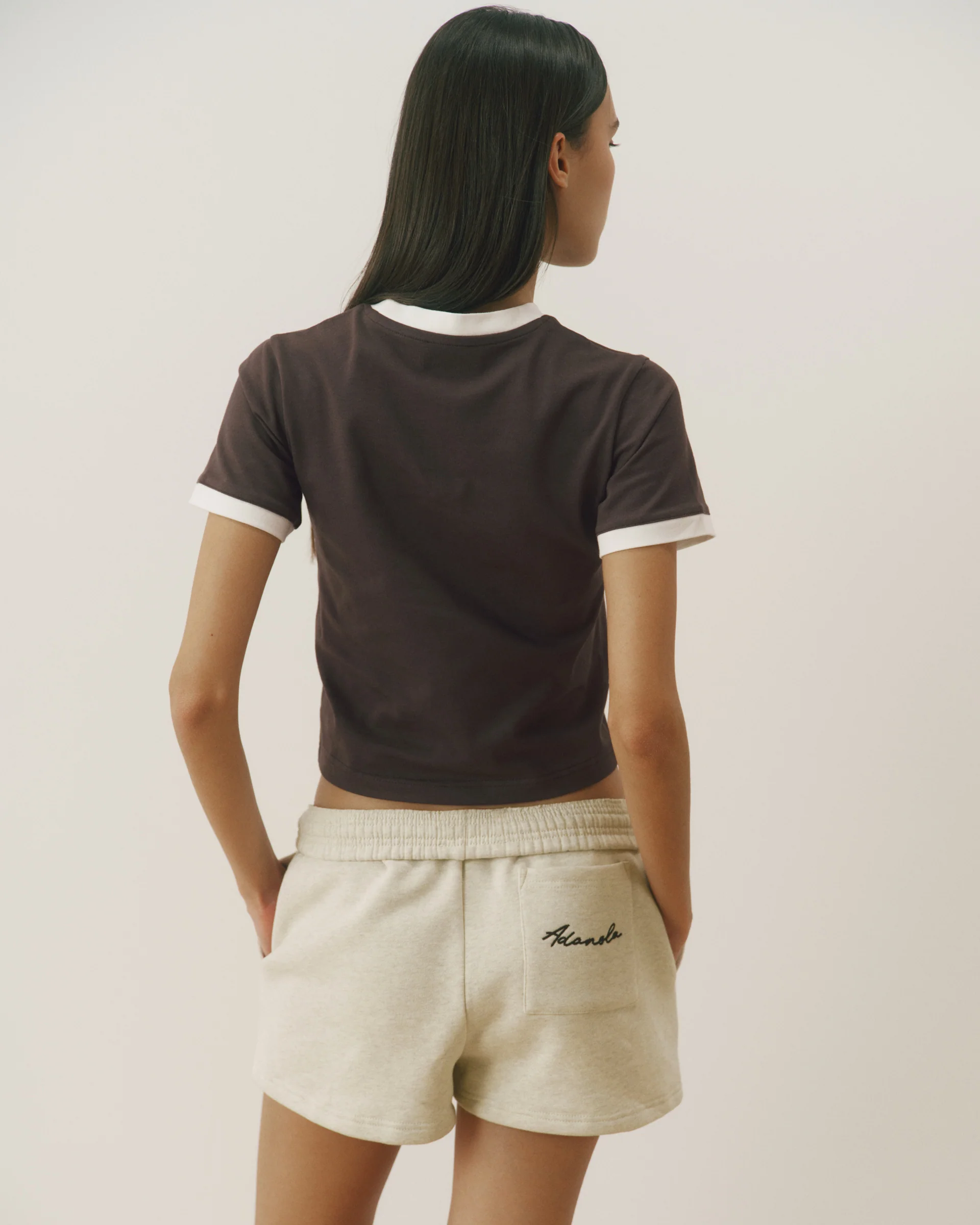 Contrast Detail Classic T-shirt - Coffee Bean/Marshmallow White - Image 2
