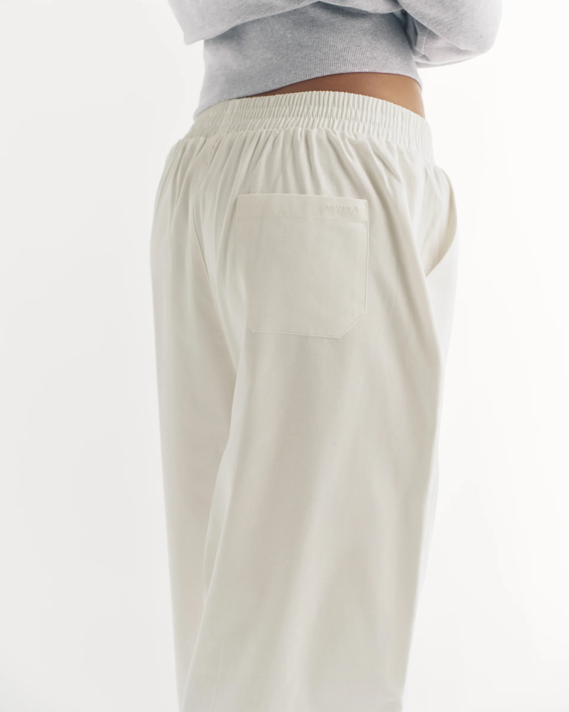 Cotton Pull on Pants - White - Image 3