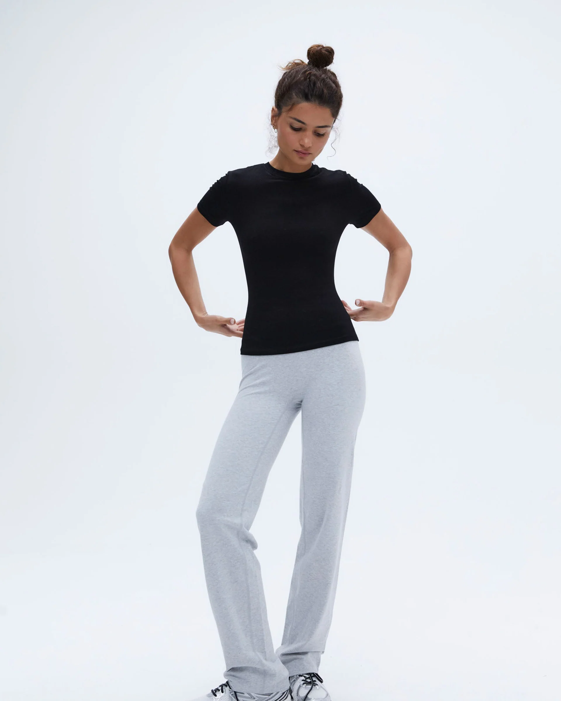 Cotton Yoga Pant - Grey Melange - Image 6