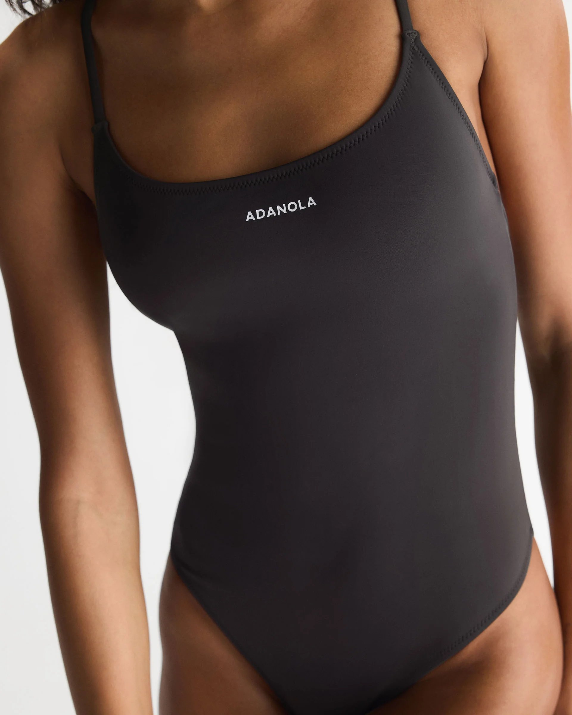 Cross Back Swimsuit - Coffee Bean - Image 3