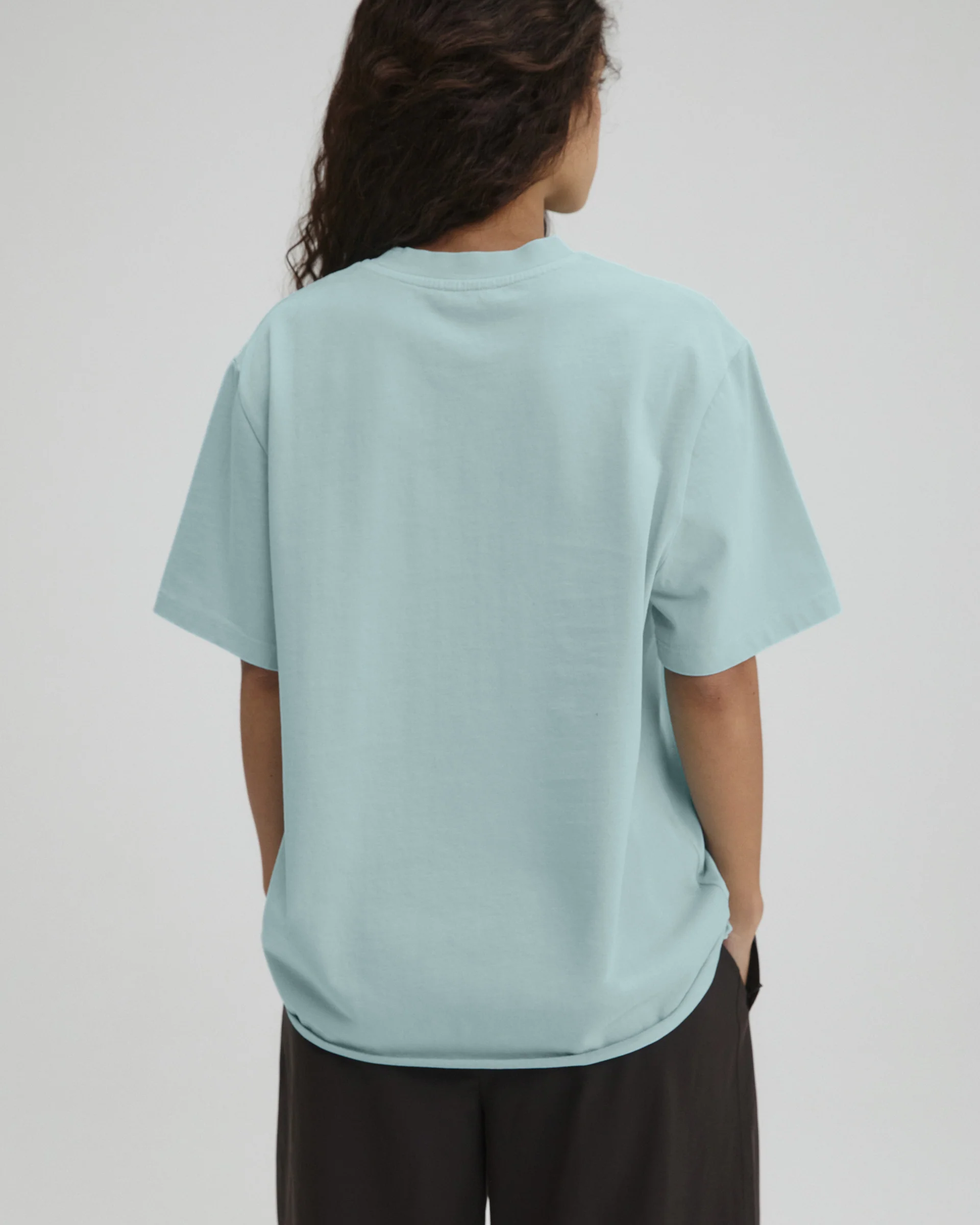 Echo Washed Short Sleeve Oversized T-shirt - Ocean Blue/Midnight Blue - Image 2
