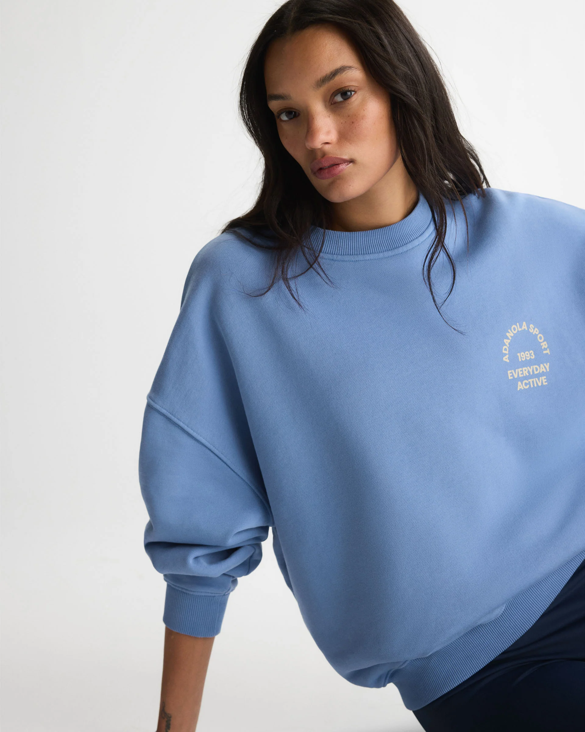 Everyday Active Washed Oversized Sweatshirt - Blossom Blue/Buttercream - Image 3