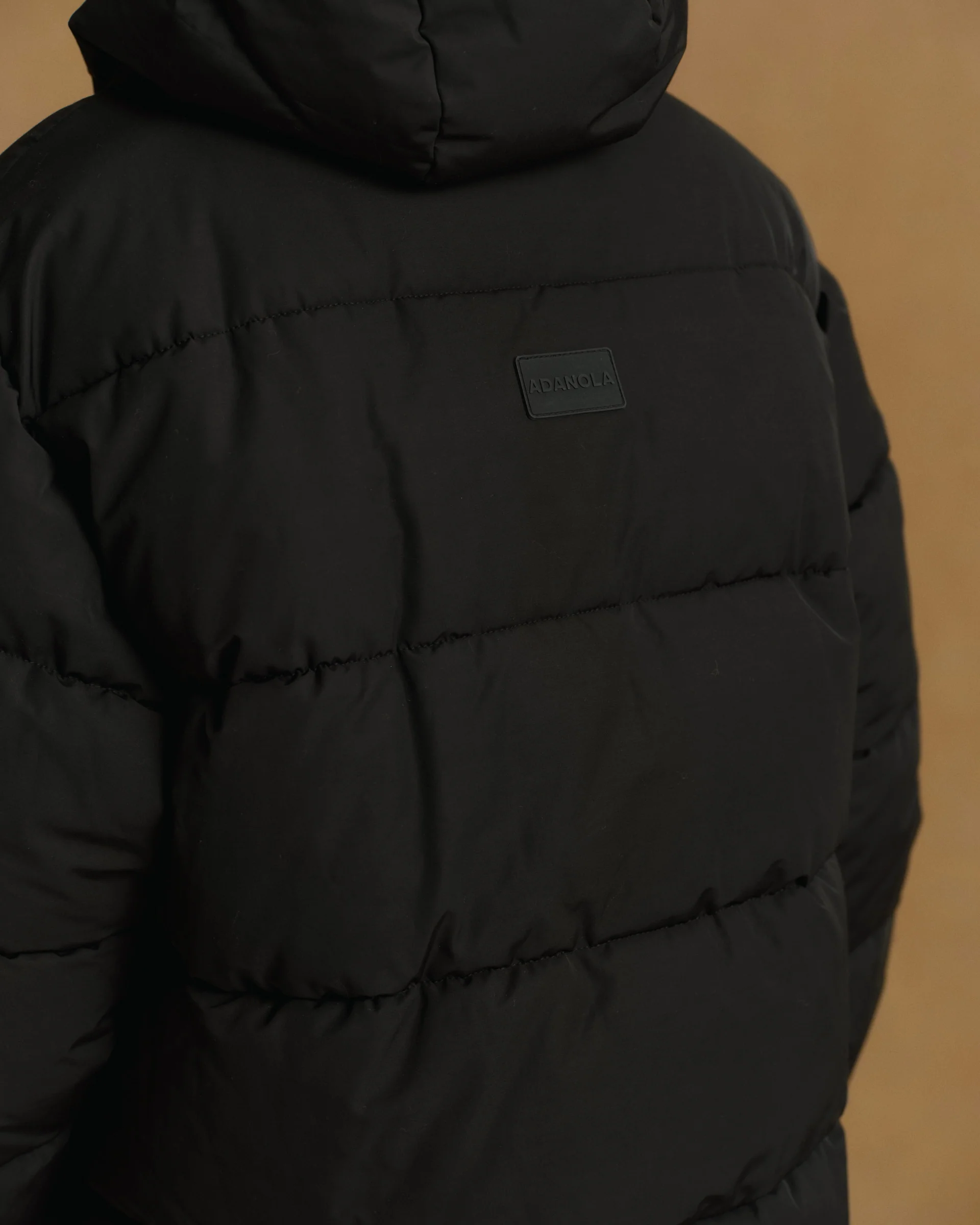 Hooded Puffer Jacket - Black - Image 5