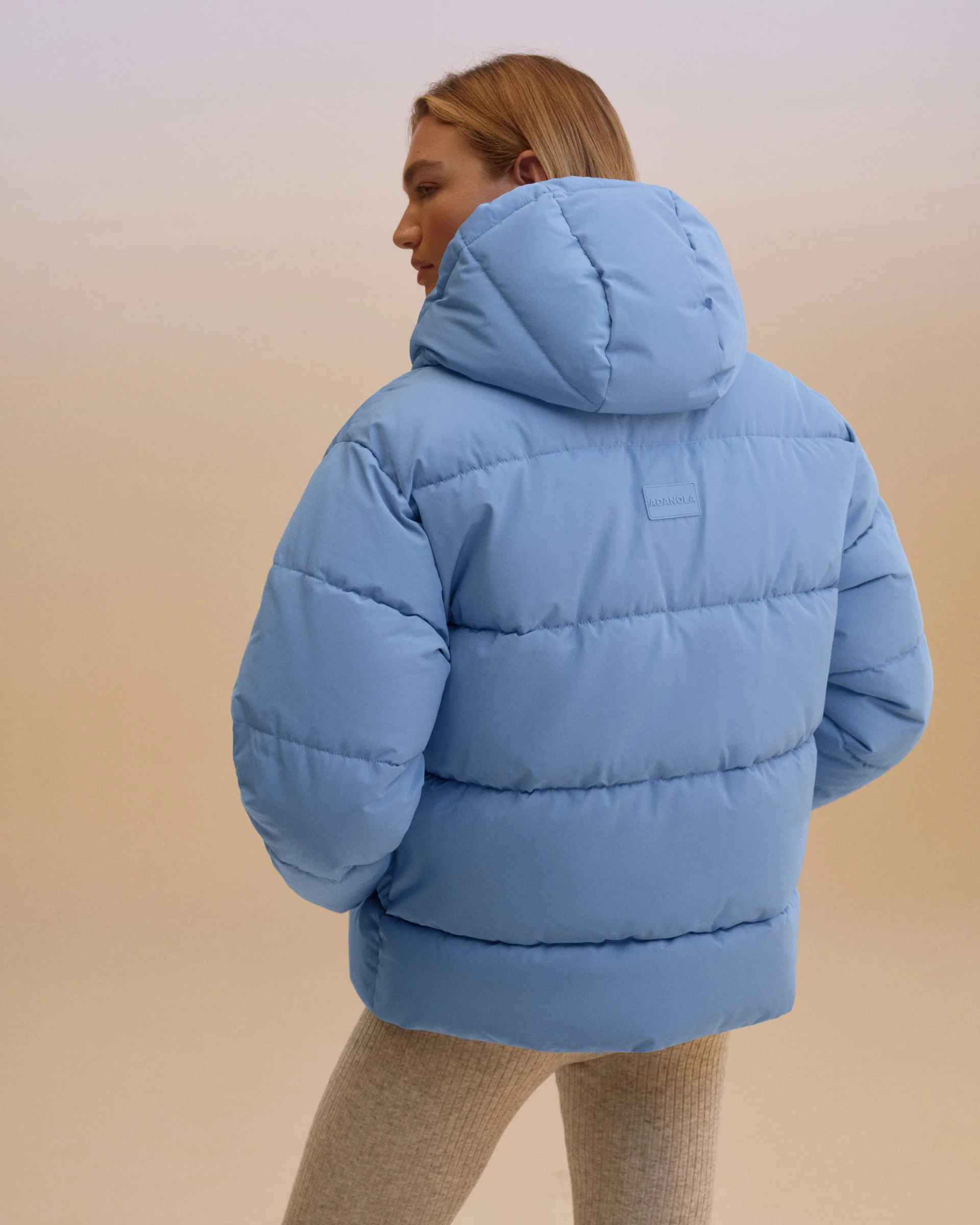 Hooded Puffer Jacket - Ice Blue - Image 3
