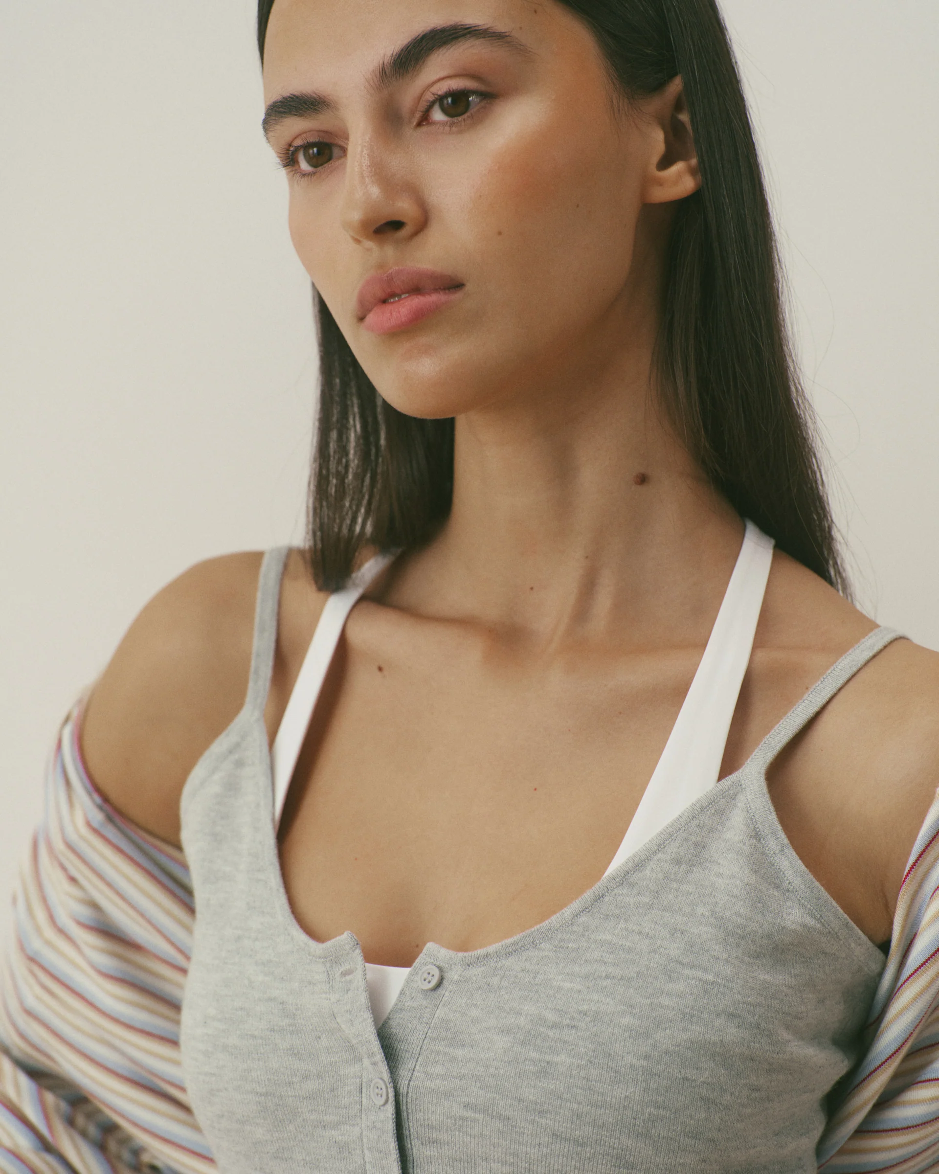 Knit Cami Top - Grey Melange - Image 3