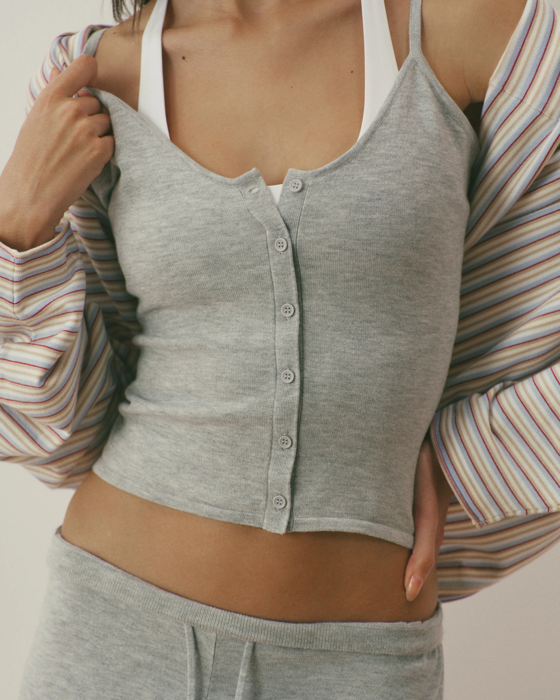 Knit Cami Top - Grey Melange - Image 4