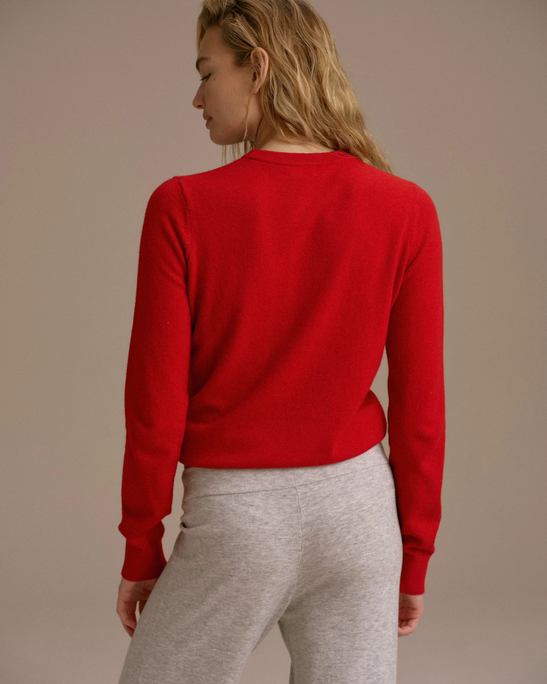 Knit Classic Crewneck Sweatshirt - Classic Red - Image 3