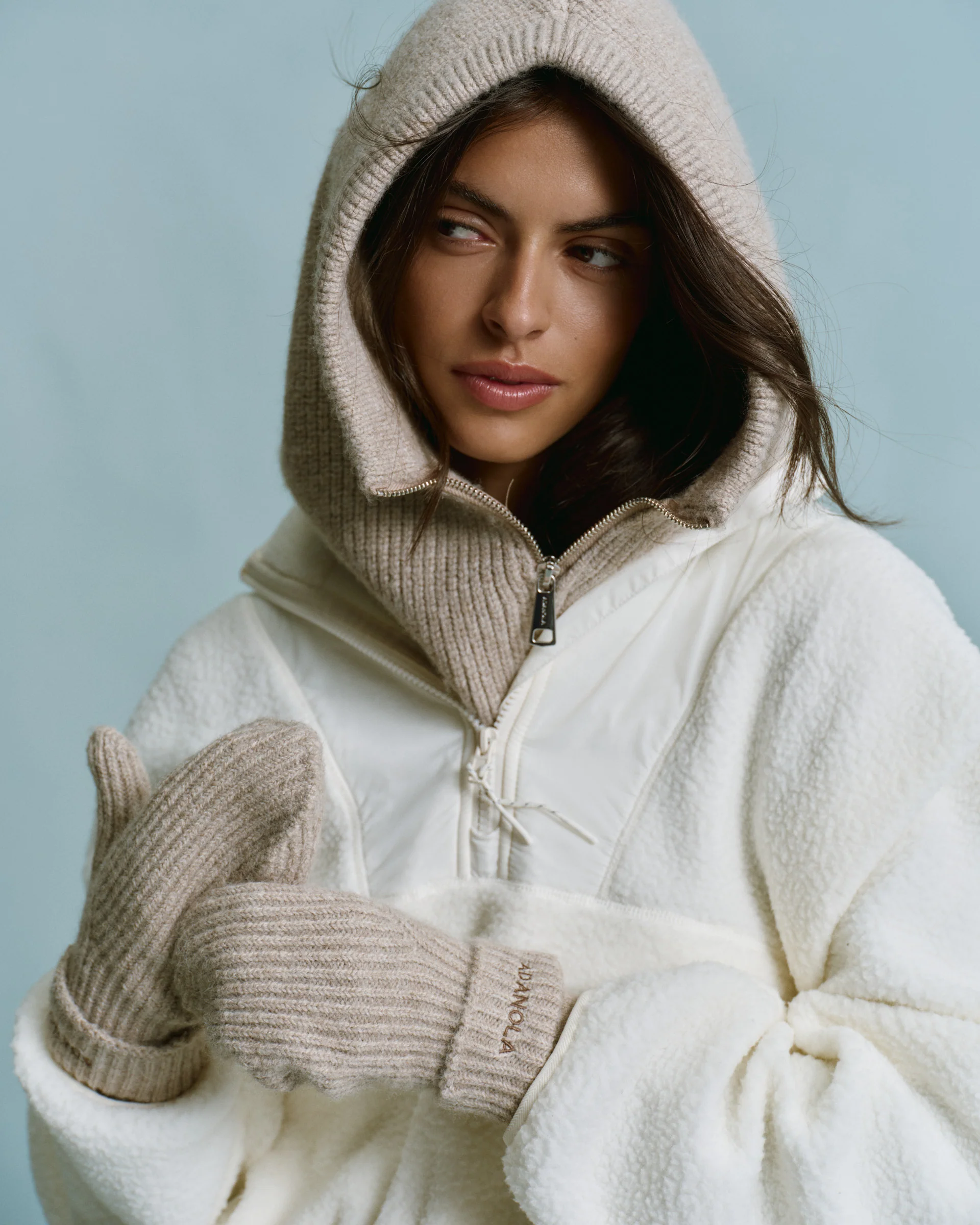 Knit Mittens - Sand - Image 2