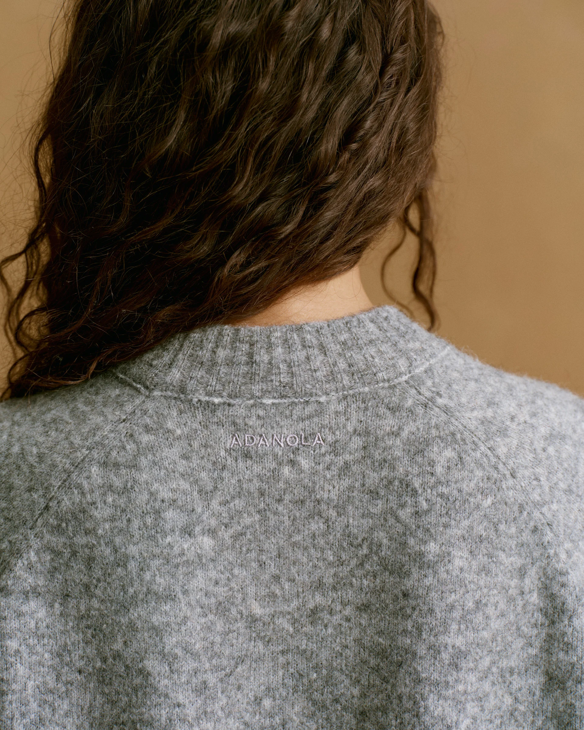 Knit Oversized Crew Sweatshirt - Dark Grey Melange - Image 2
