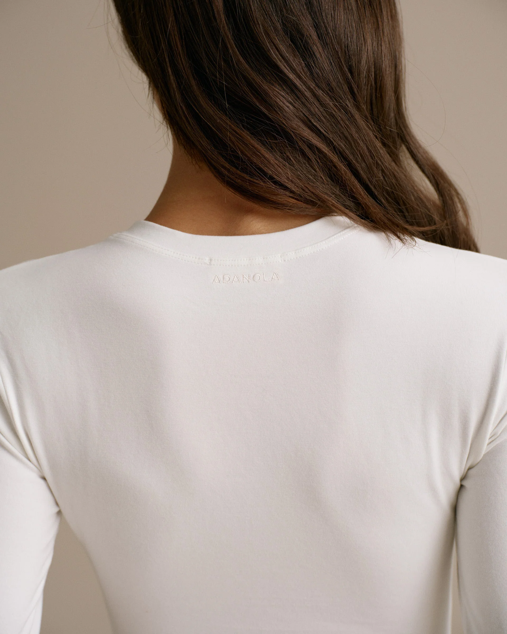 Cotton Long Sleeve Top - White - Image 4