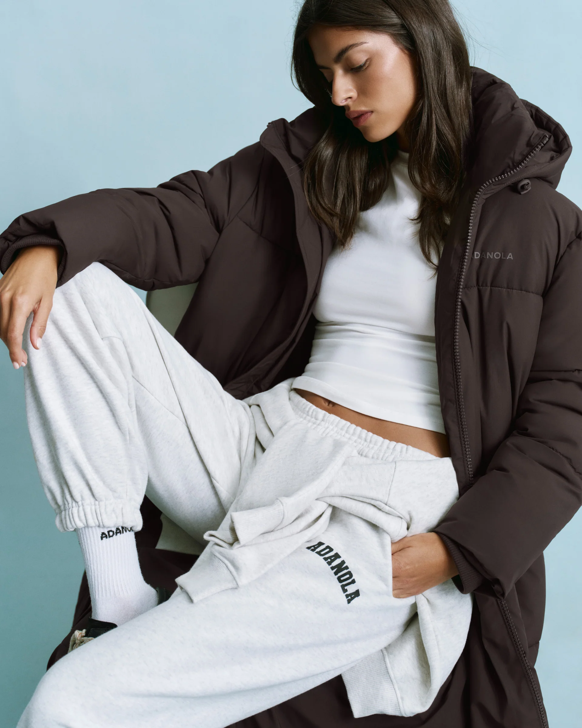 Longline Puffer Jacket - Coffee Bean - Image 4