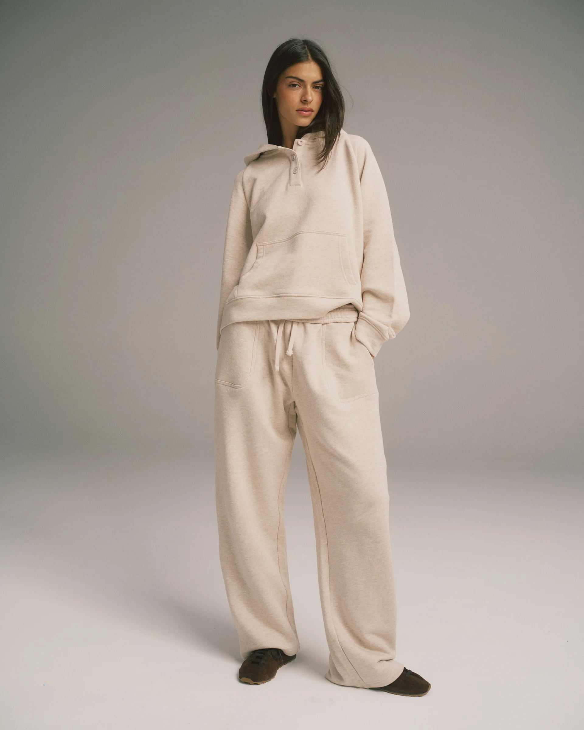 Loopback Straight Leg Sweatpants - Oatmeal Melange - Image 4