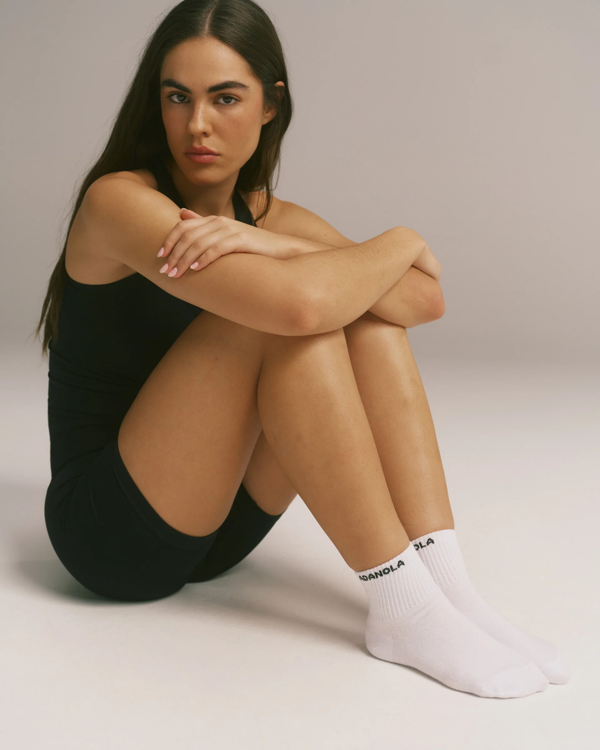 Mid Length Socks - White/Black - Image 3
