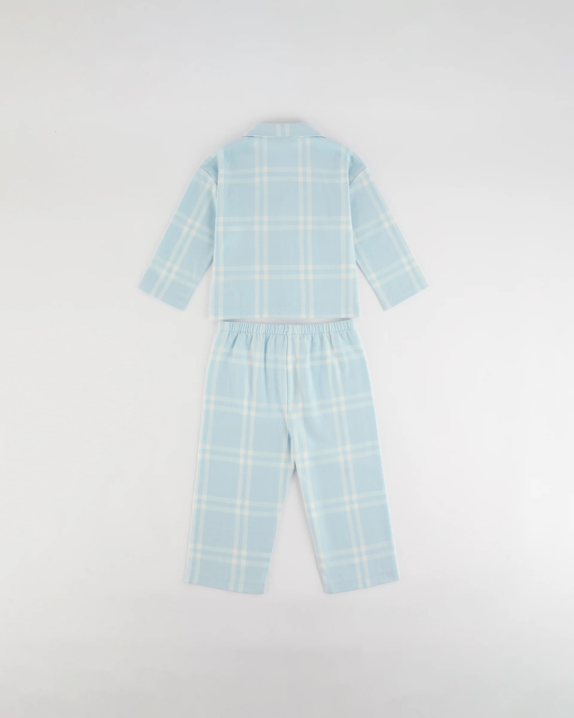 Mini Brushed Checked Pyjamas - Light Blue - Image 4