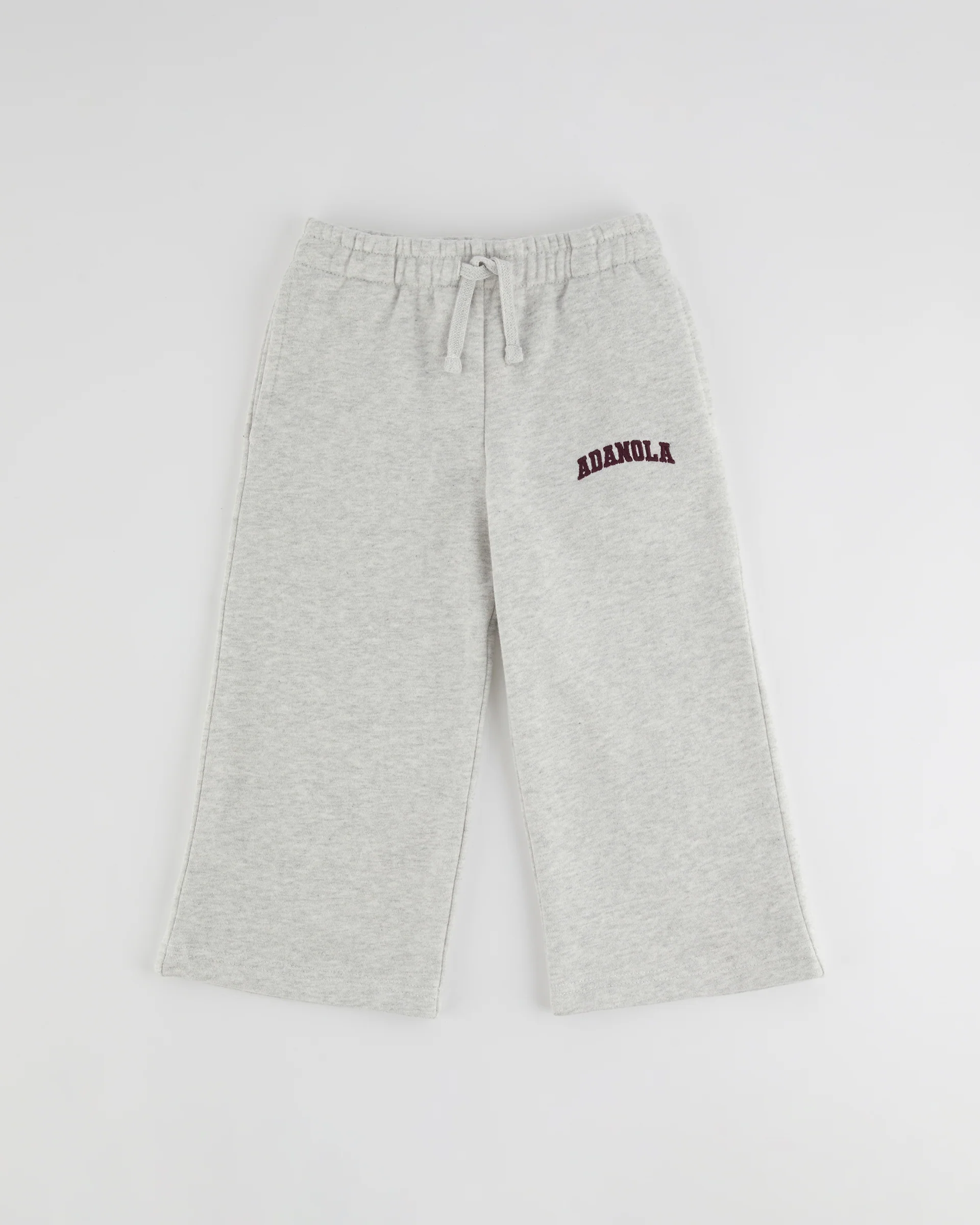 Mini Varsity Straight Leg Sweatpants - Light Grey Melange/Dark Cherry - Image 3