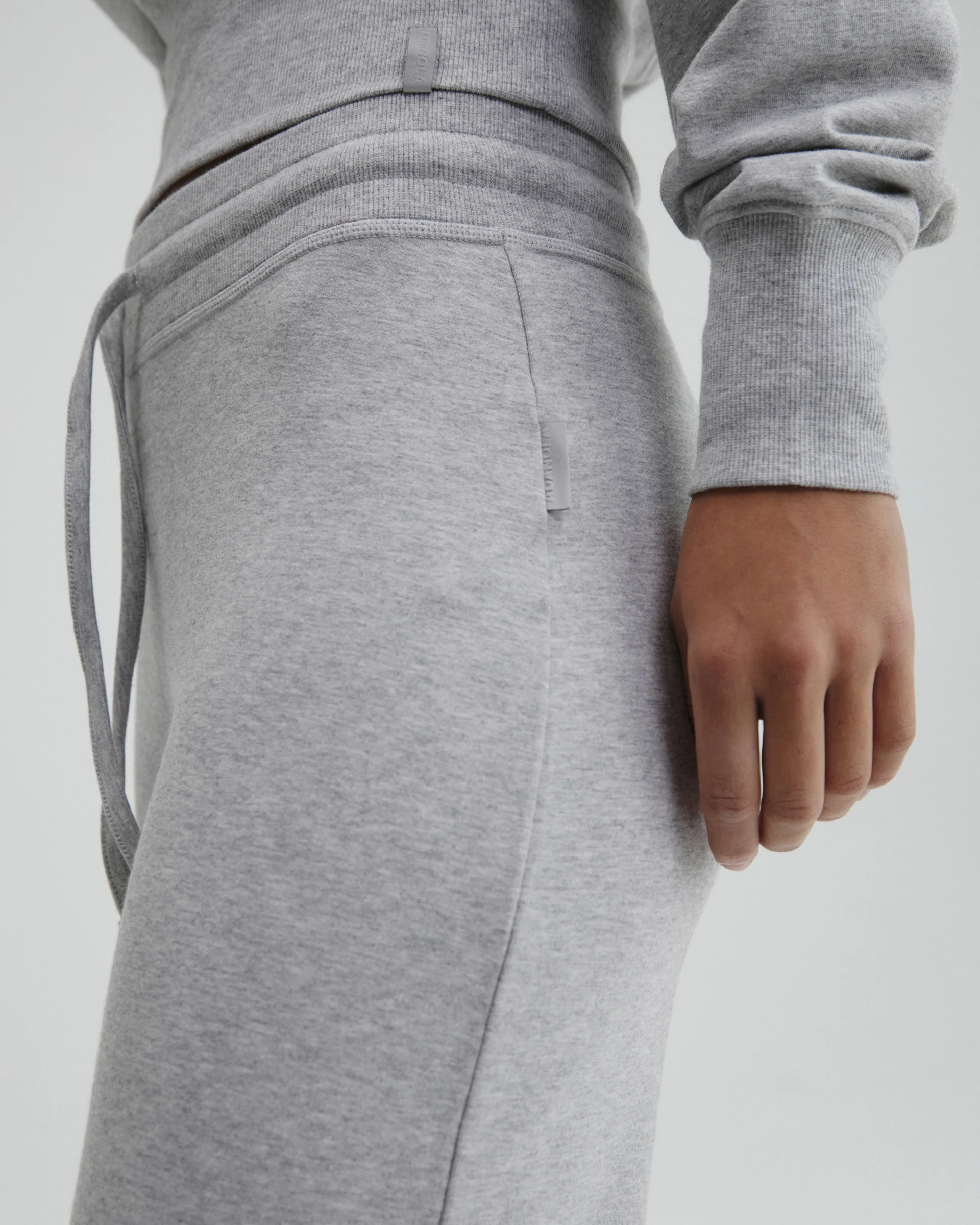 Modal Straight Leg Pants - Light Grey Melange - Image 4