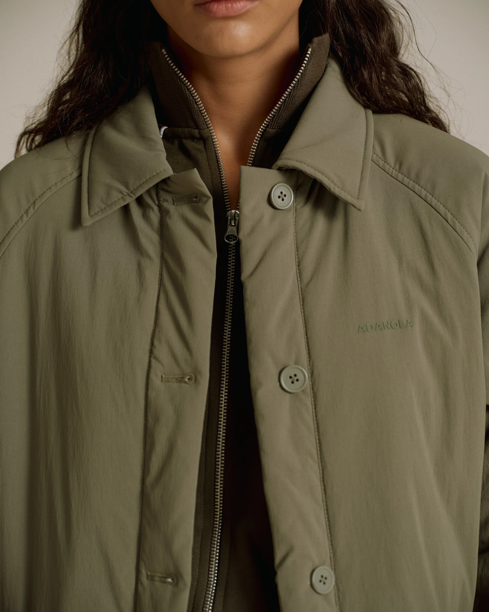 Padded Coach Jacket - Khaki - Image 3