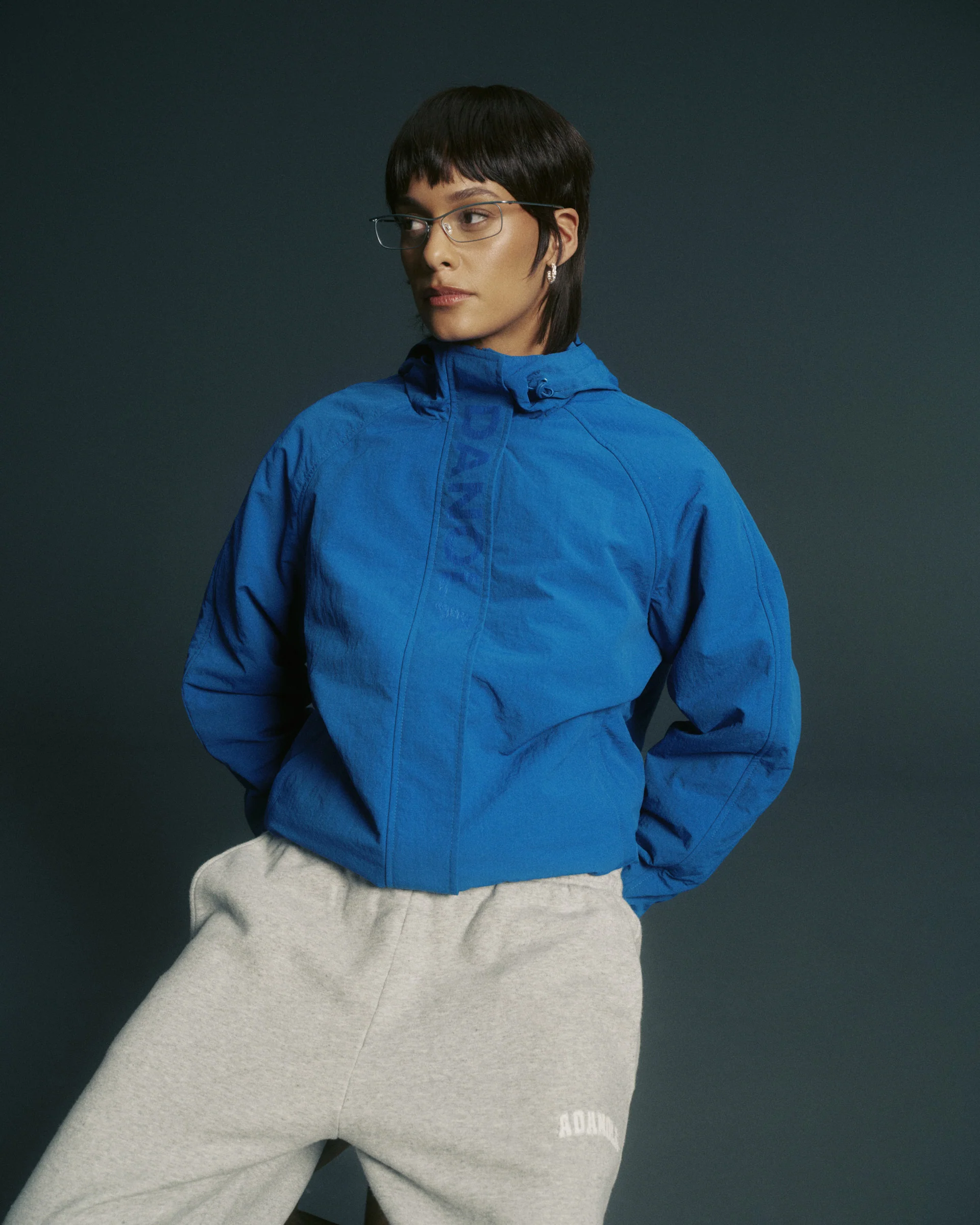 Padded Windbreaker Jacket - College Blue - Image 6