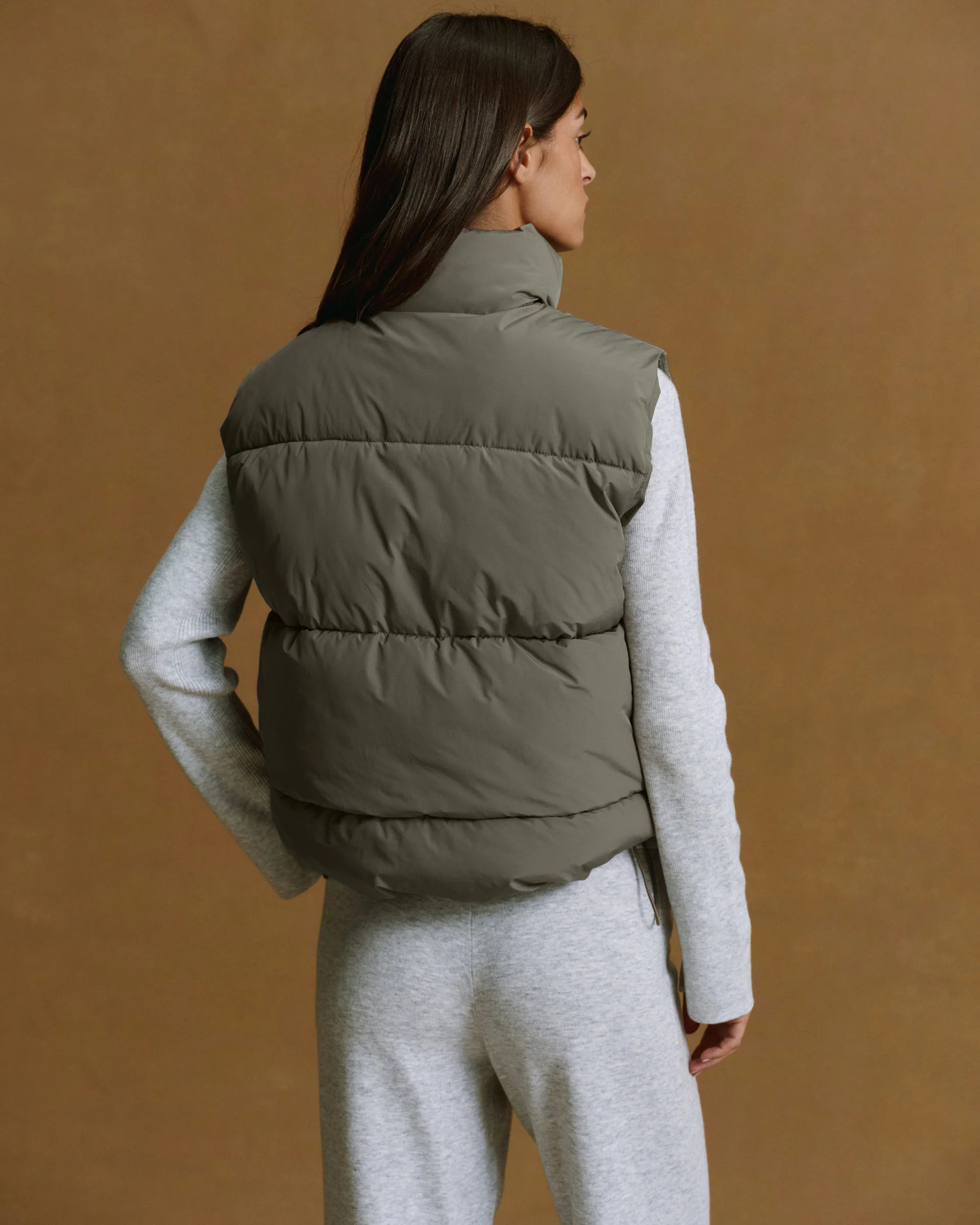 Puffer Gilet - Olive Green - Image 2