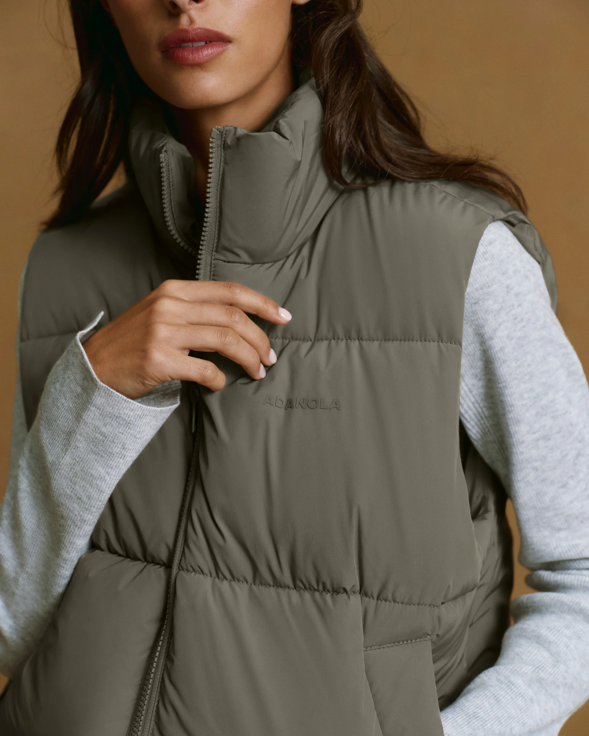 Puffer Gilet - Olive Green - Image 4