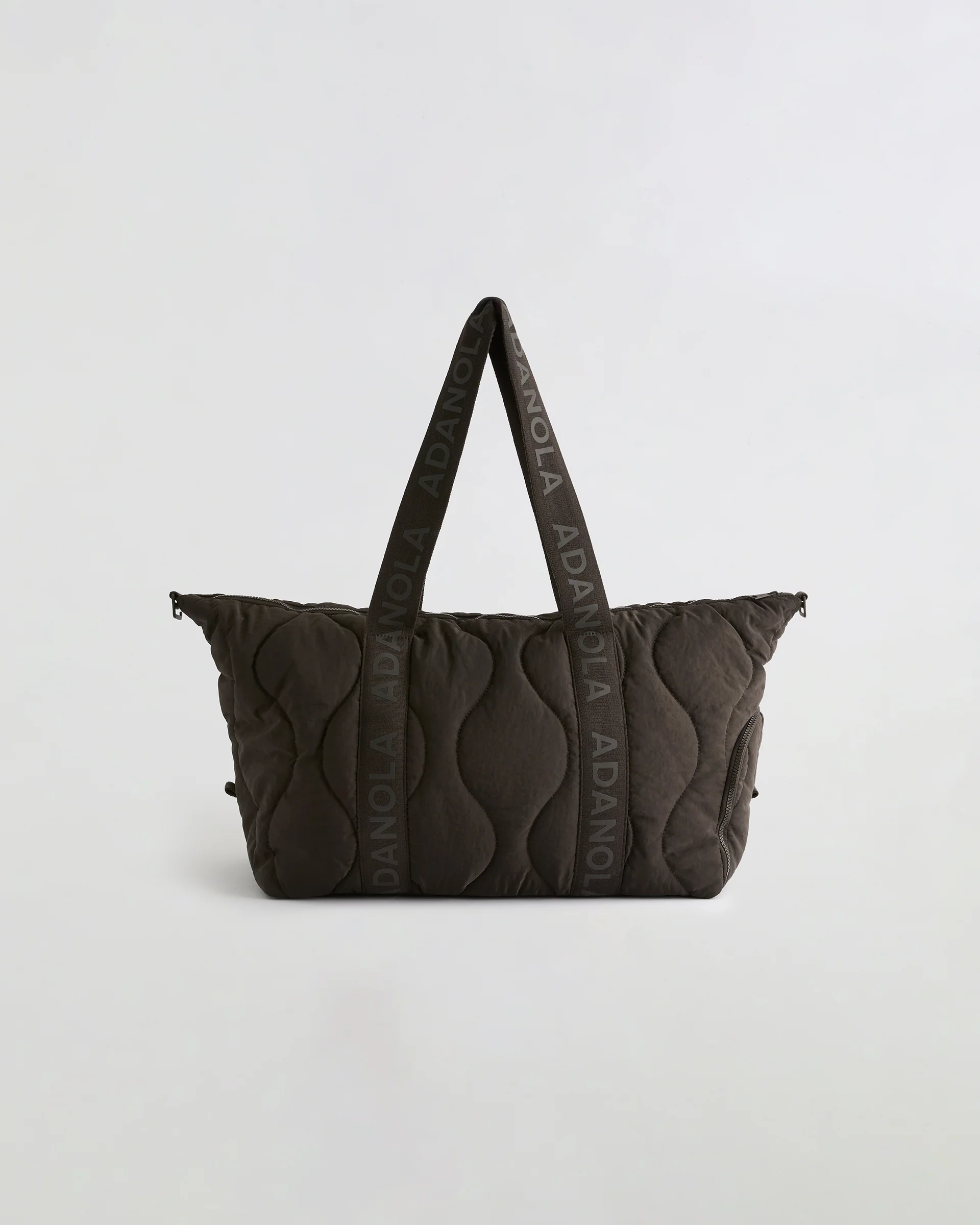 Quilted Nylon Duffle Bag - Coffee Bean - Image 5