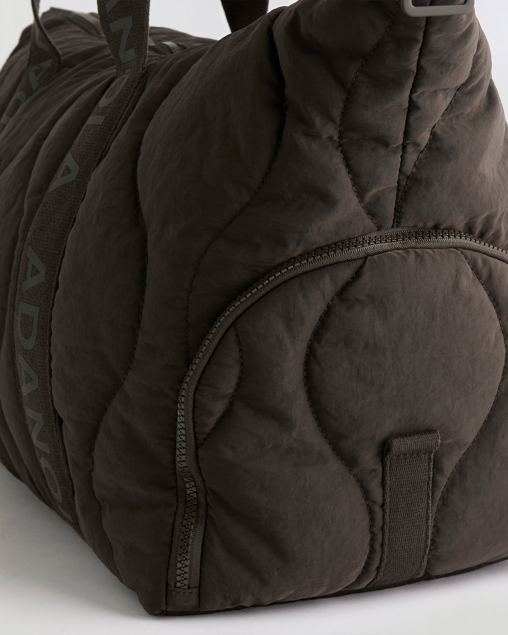 Quilted Nylon Duffle Bag - Coffee Bean - Image 6