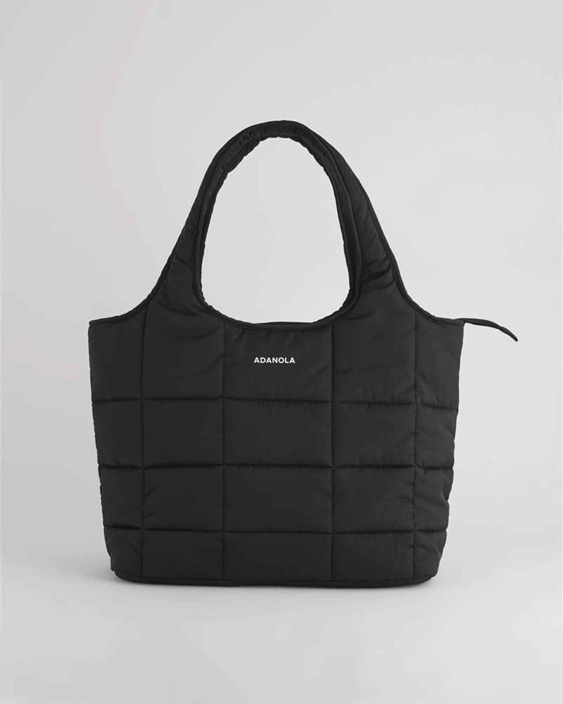 Quilted Nylon Shoulder Bag - Black - Image 3
