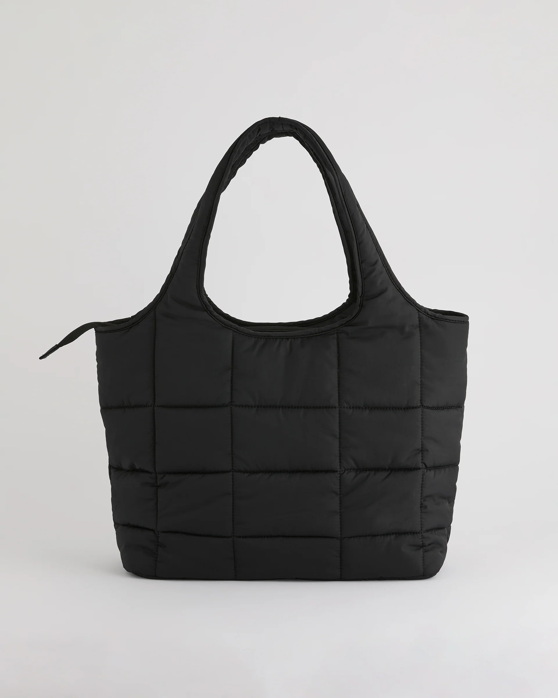 Quilted Nylon Shoulder Bag - Black - Image 4
