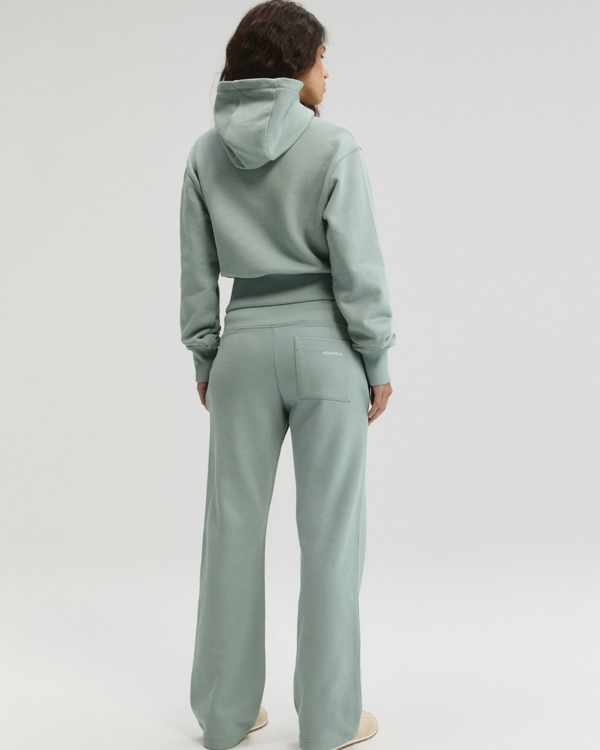 Rib Waist Straight Leg Sweatpants - Cloud Blue - Image 2
