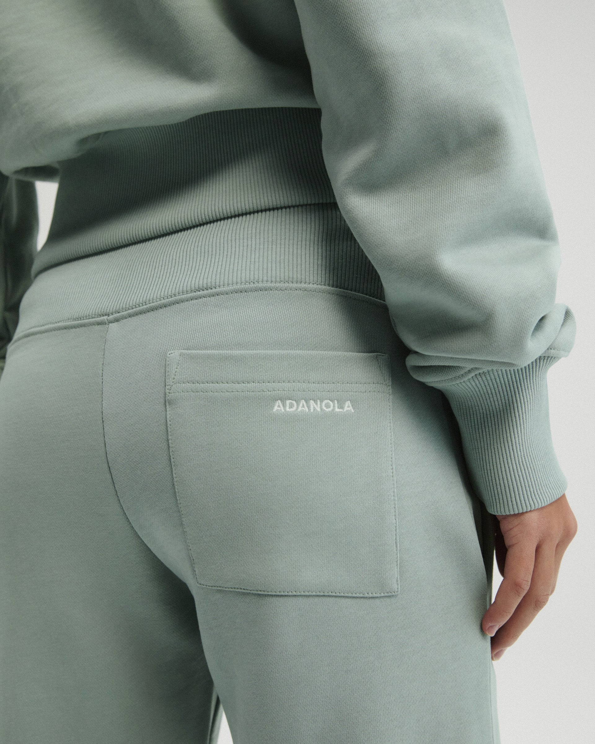 Rib Waist Straight Leg Sweatpants - Cloud Blue - Image 4