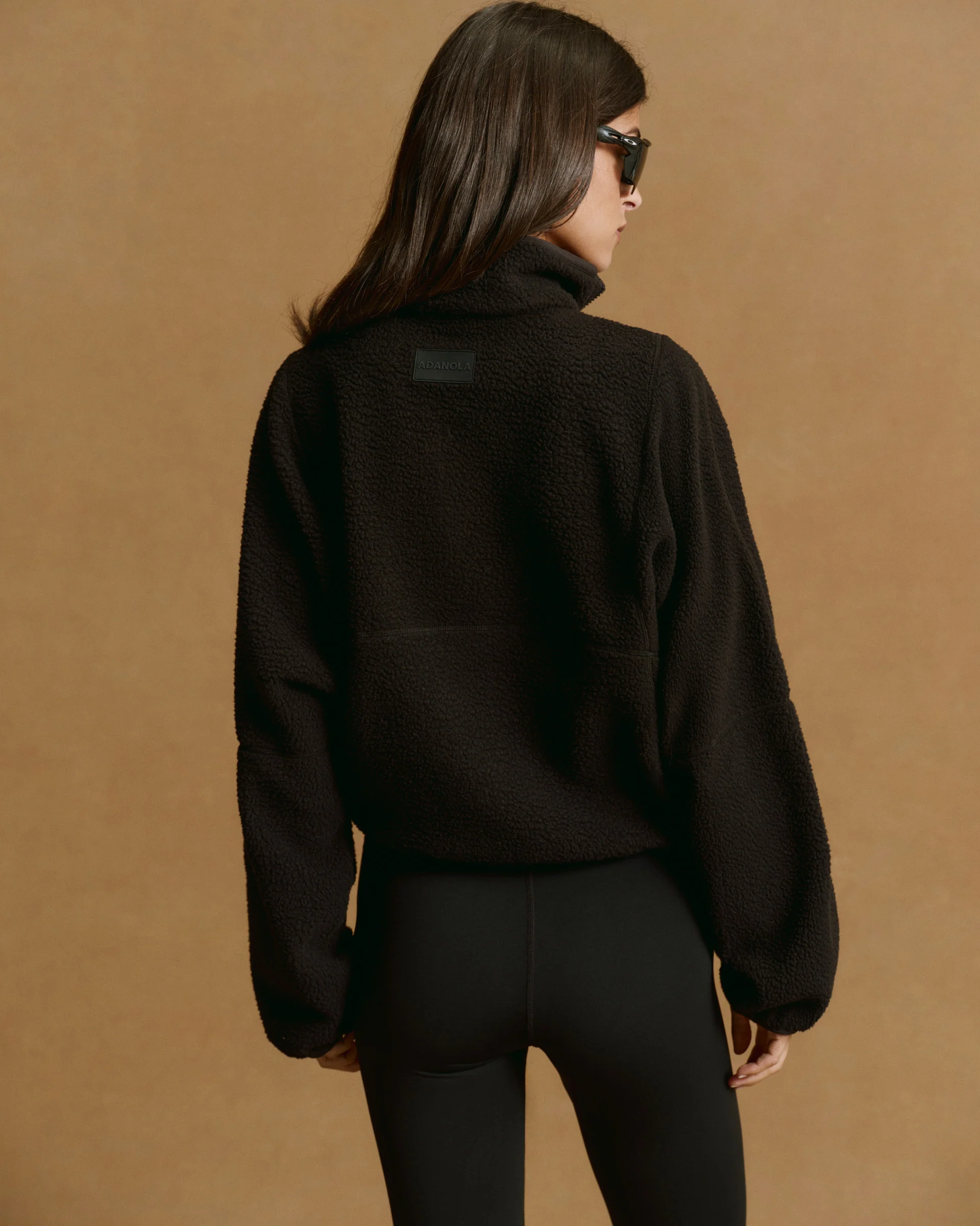 Seam Detail Quarter Zip Polar Fleece - Black - Image 2