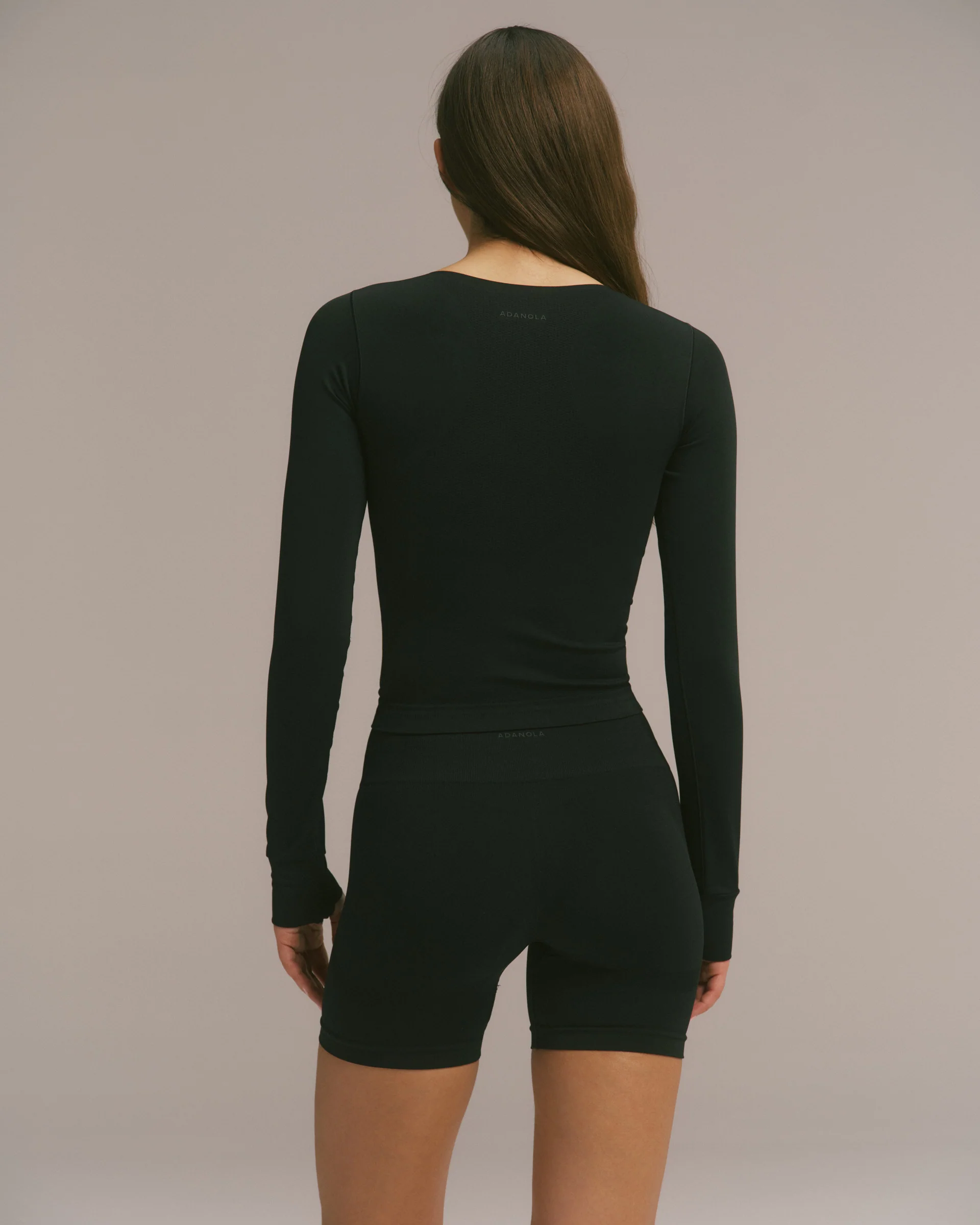 Seamless Long Sleeve Top - Black - Image 3