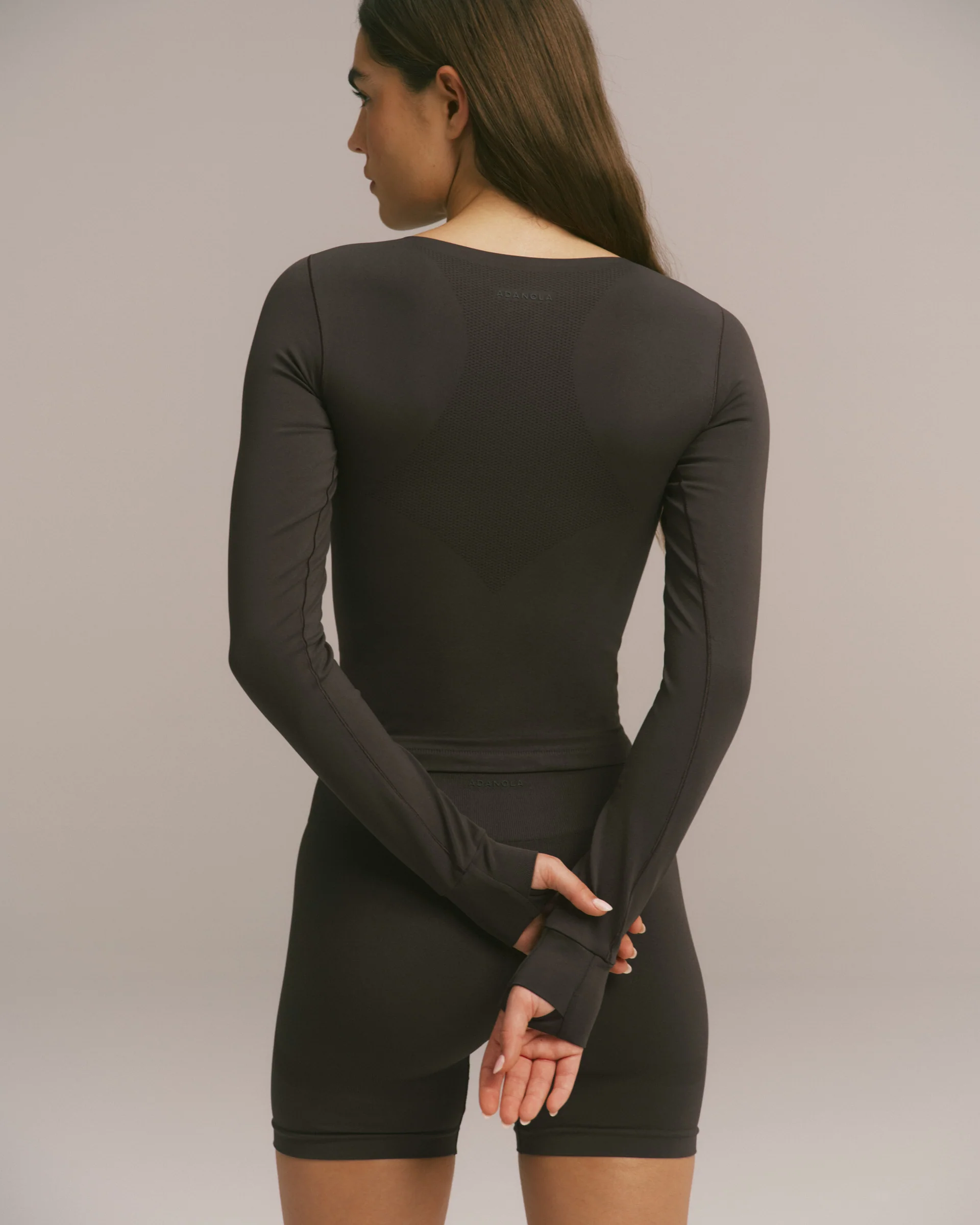 Seamless Long Sleeve Top - Coffee Bean - Image 3