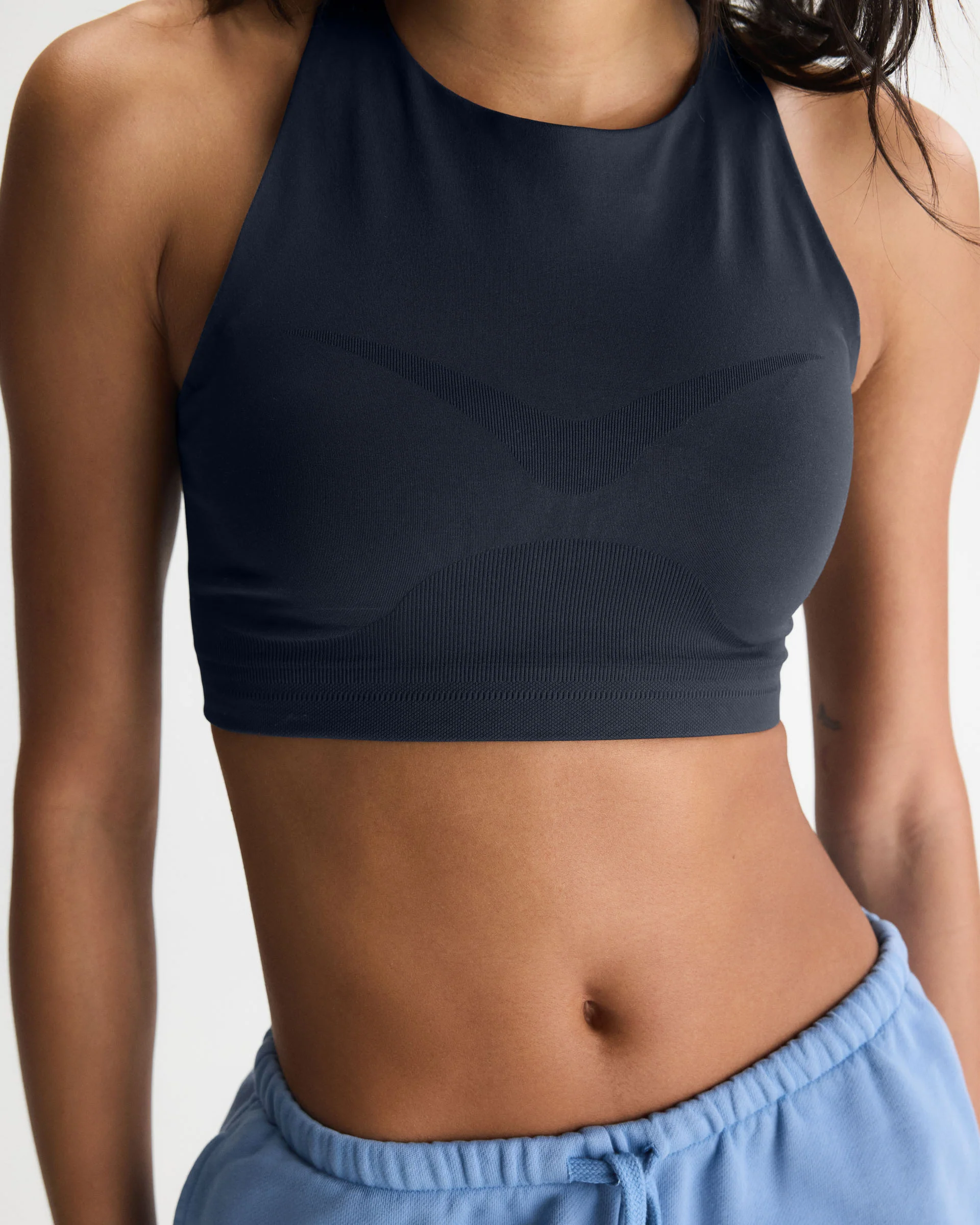 Seamless Racer Tank Bra - Midnight Blue - Image 3