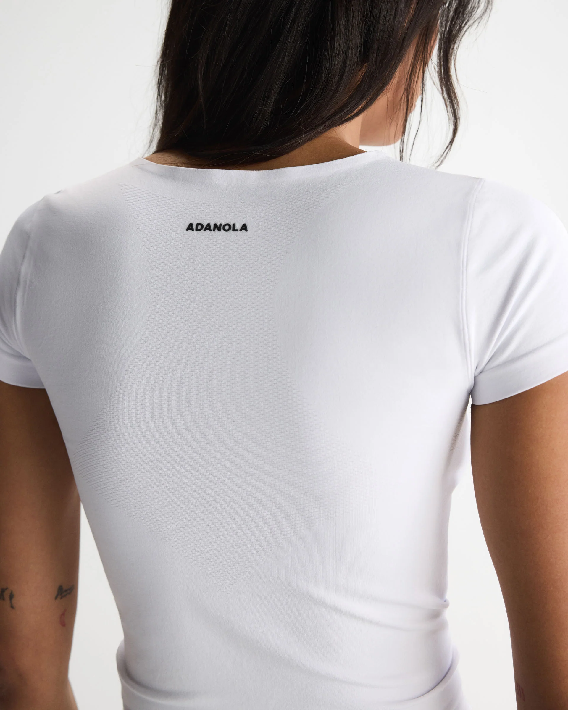 Seamless Short Sleeve Top - White - Image 3