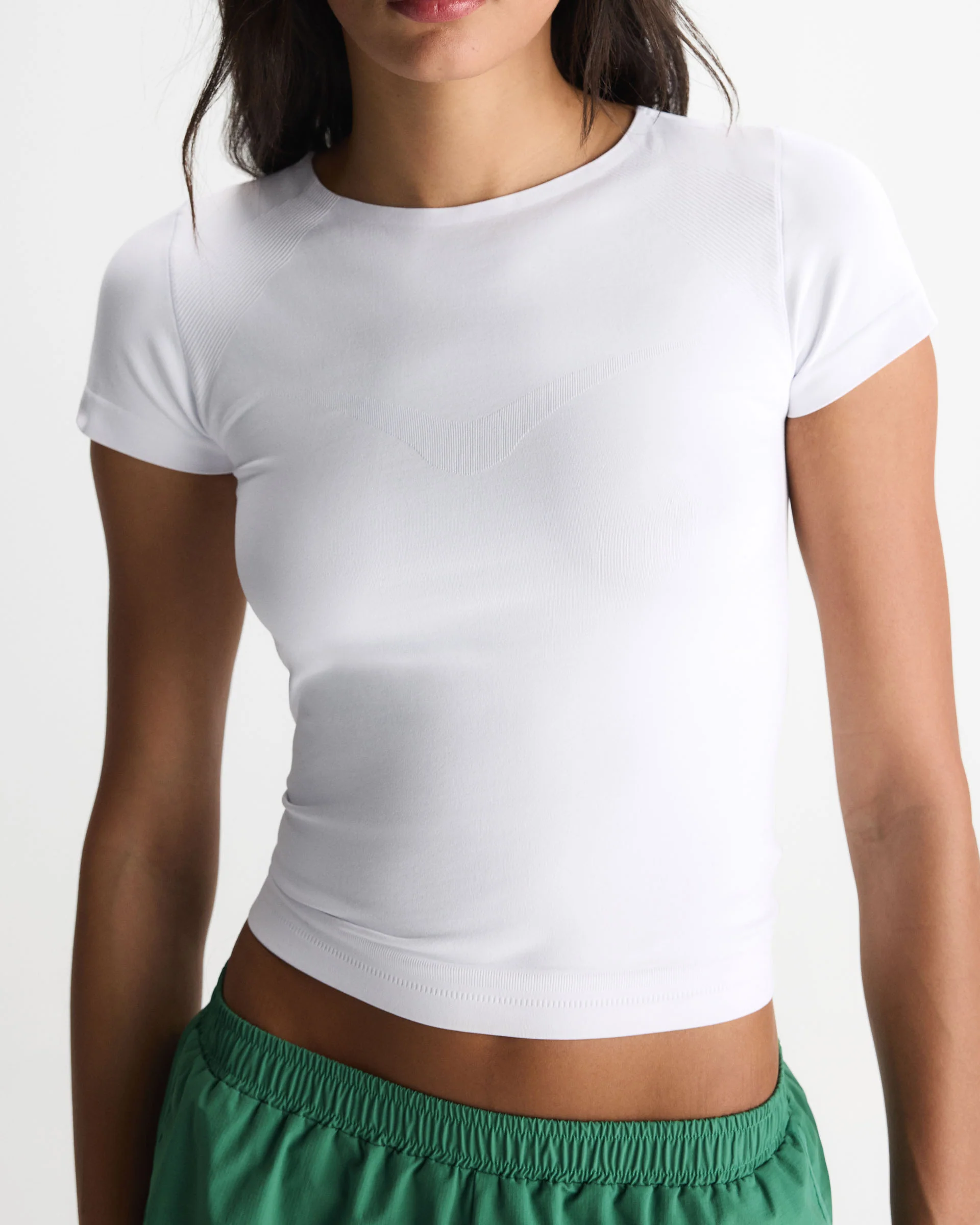Seamless Short Sleeve Top - White - Image 4