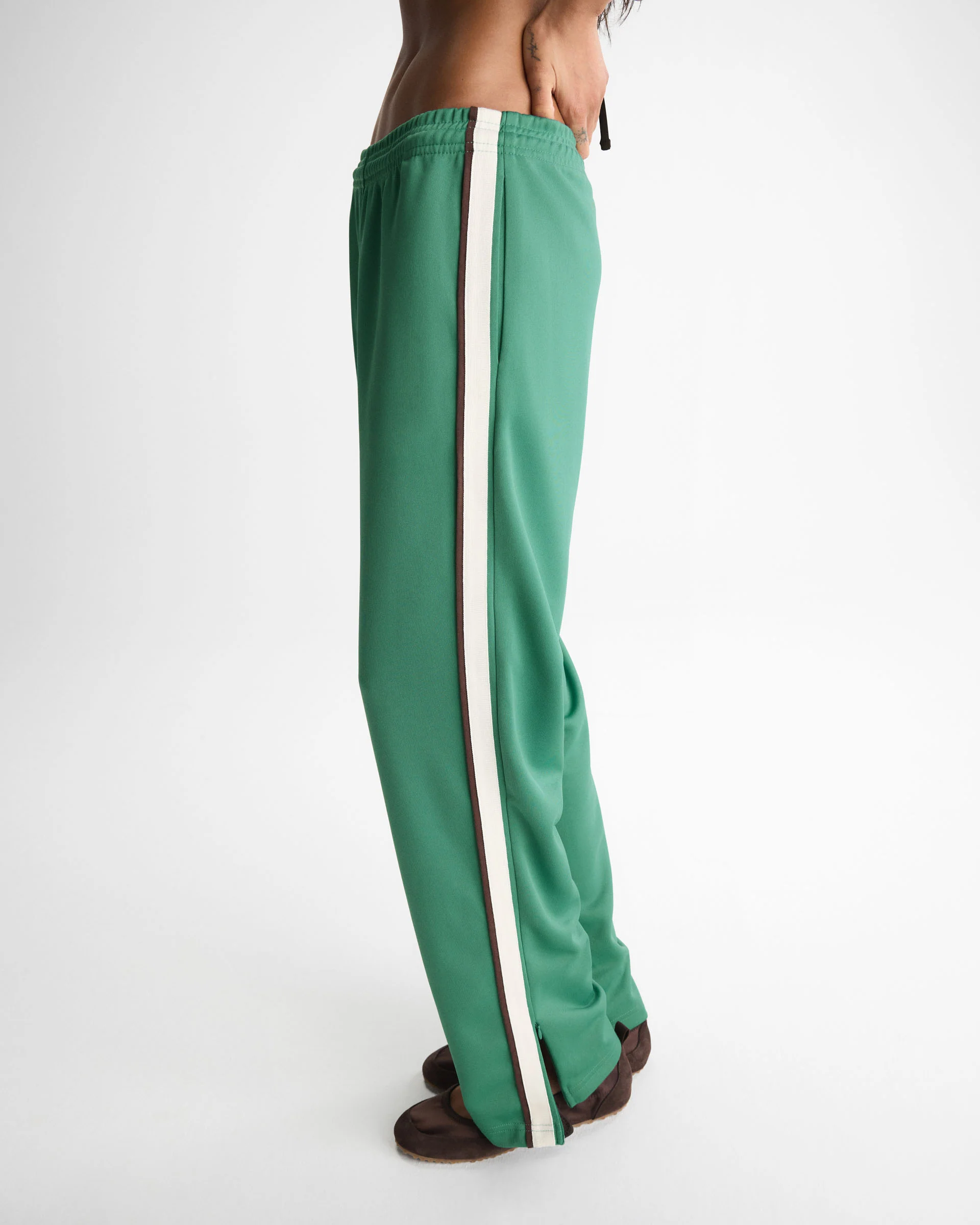 Side Stripe Track Pants - Eucalyptus Green - Image 3