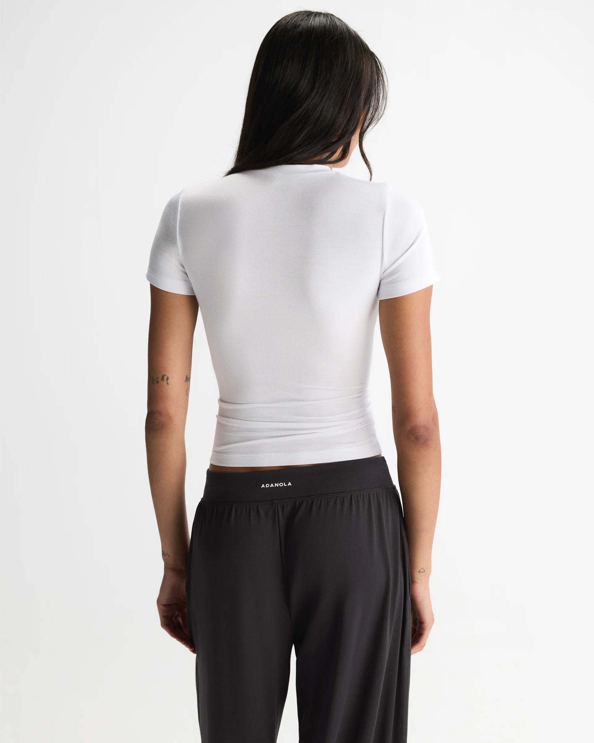 Soft Modal Short Sleeve Top - White - Image 3