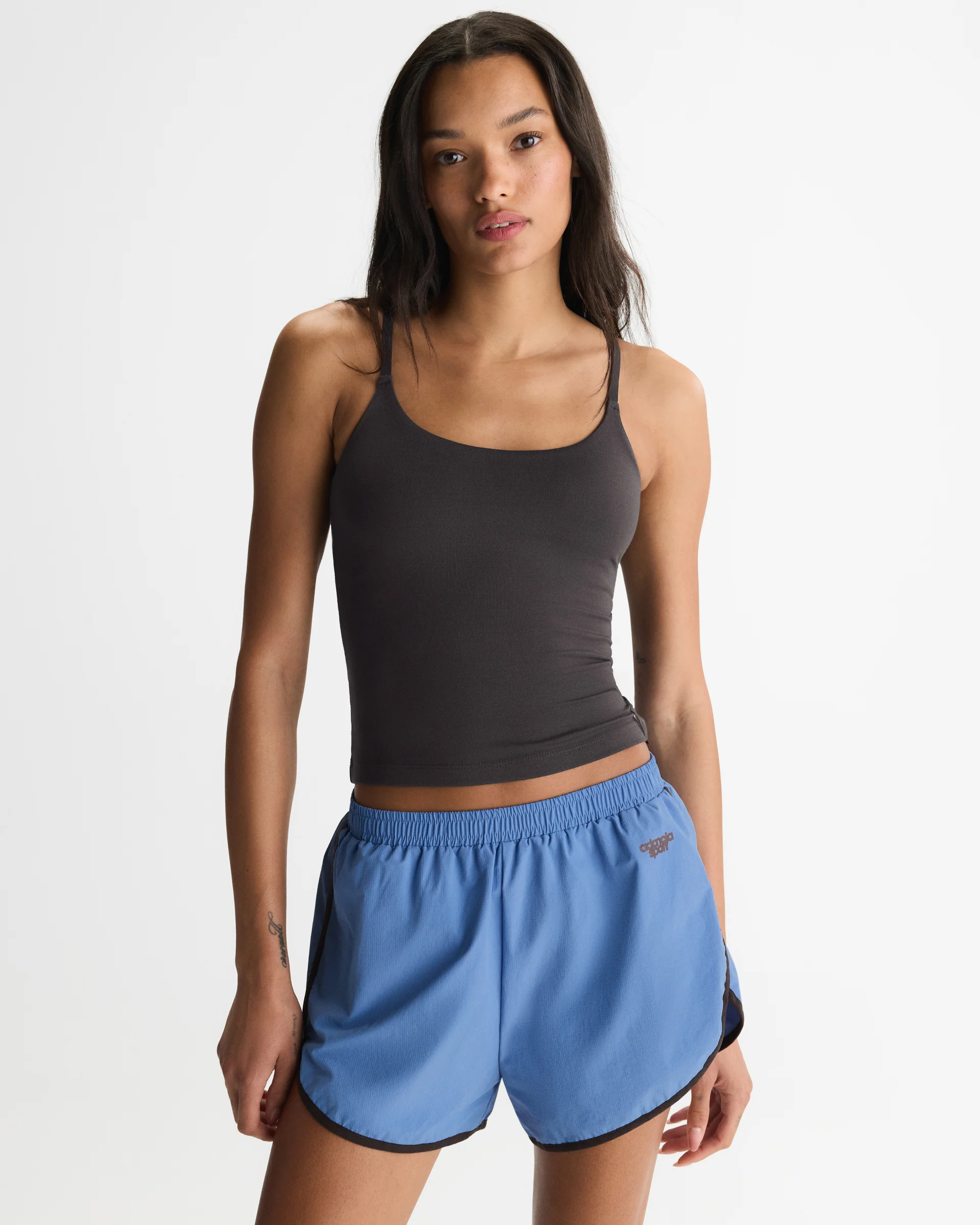 Soft Modal Skinny Strap Cami Top - Coffee Bean - Image 5